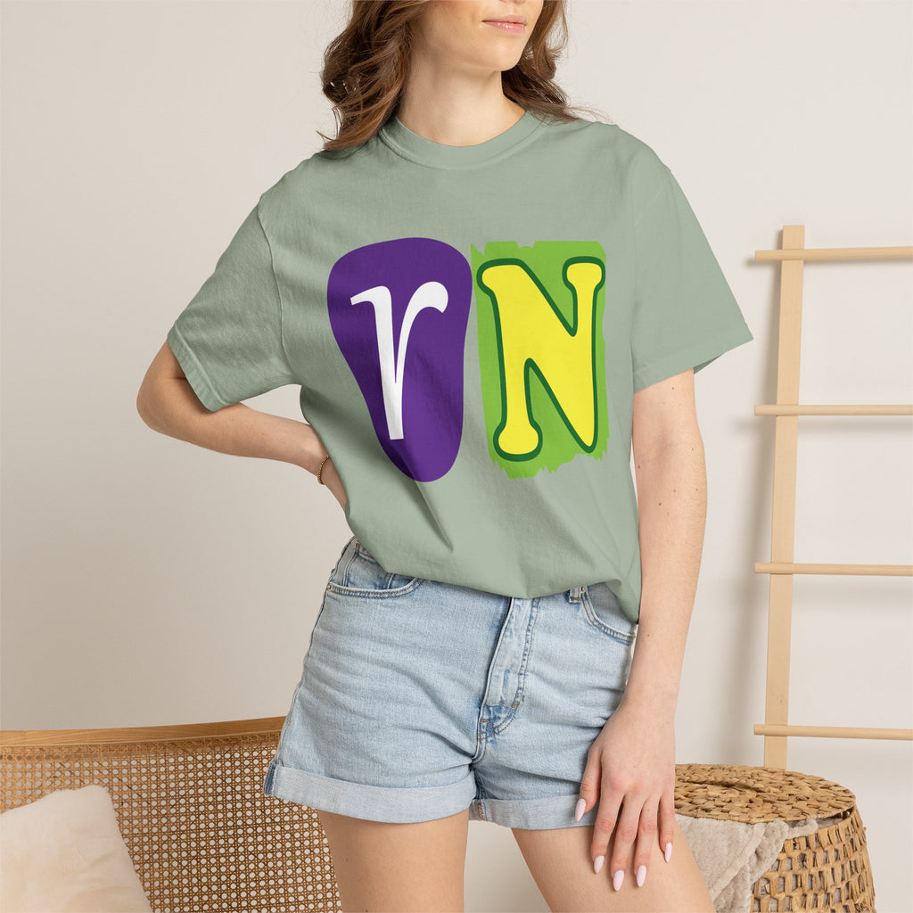 RN Block Letter T-Shirt — Playful Color-Block Initial Tee