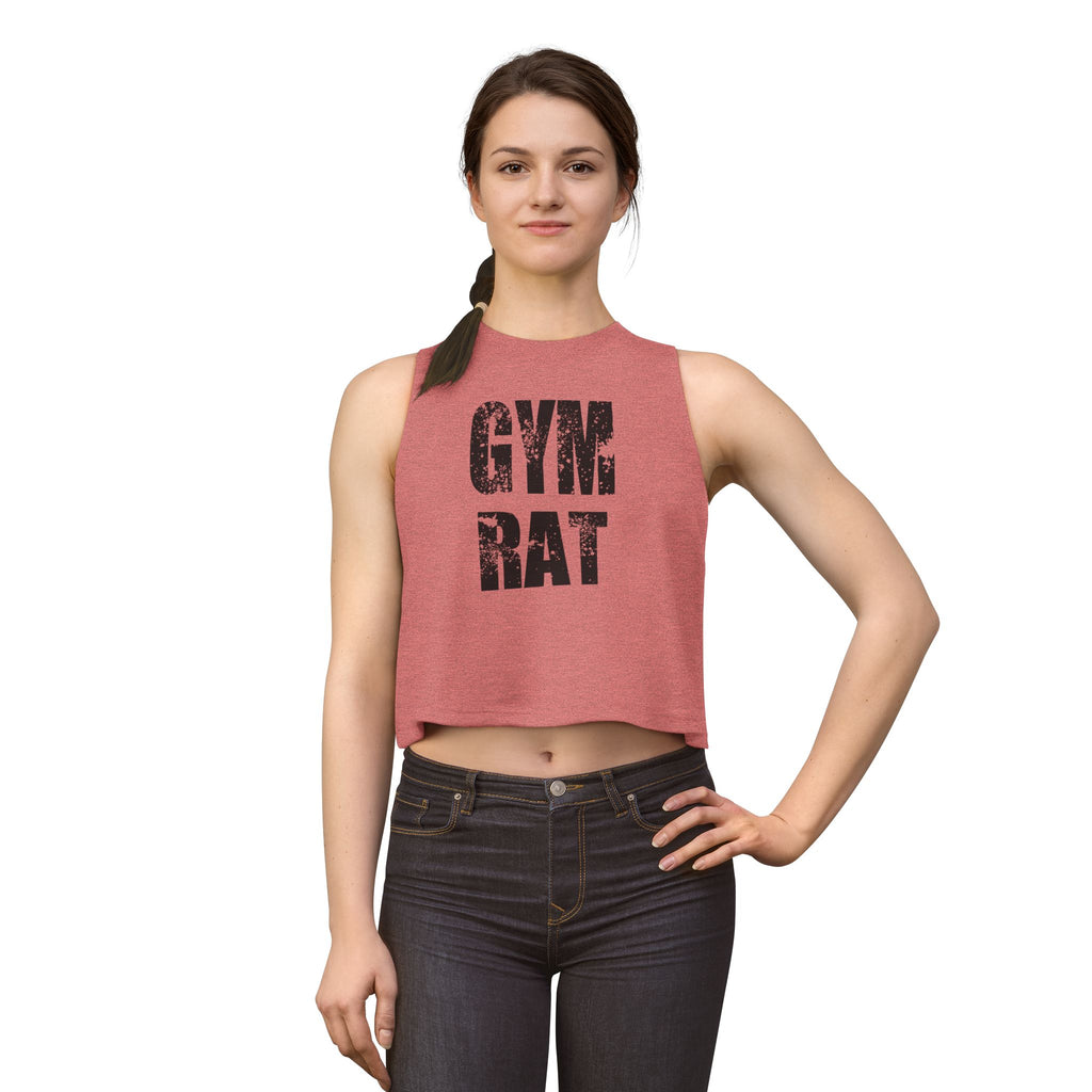Gym Rat Women's Crop Top — Distressed Fitness Tank for Workout & Gym Lovers