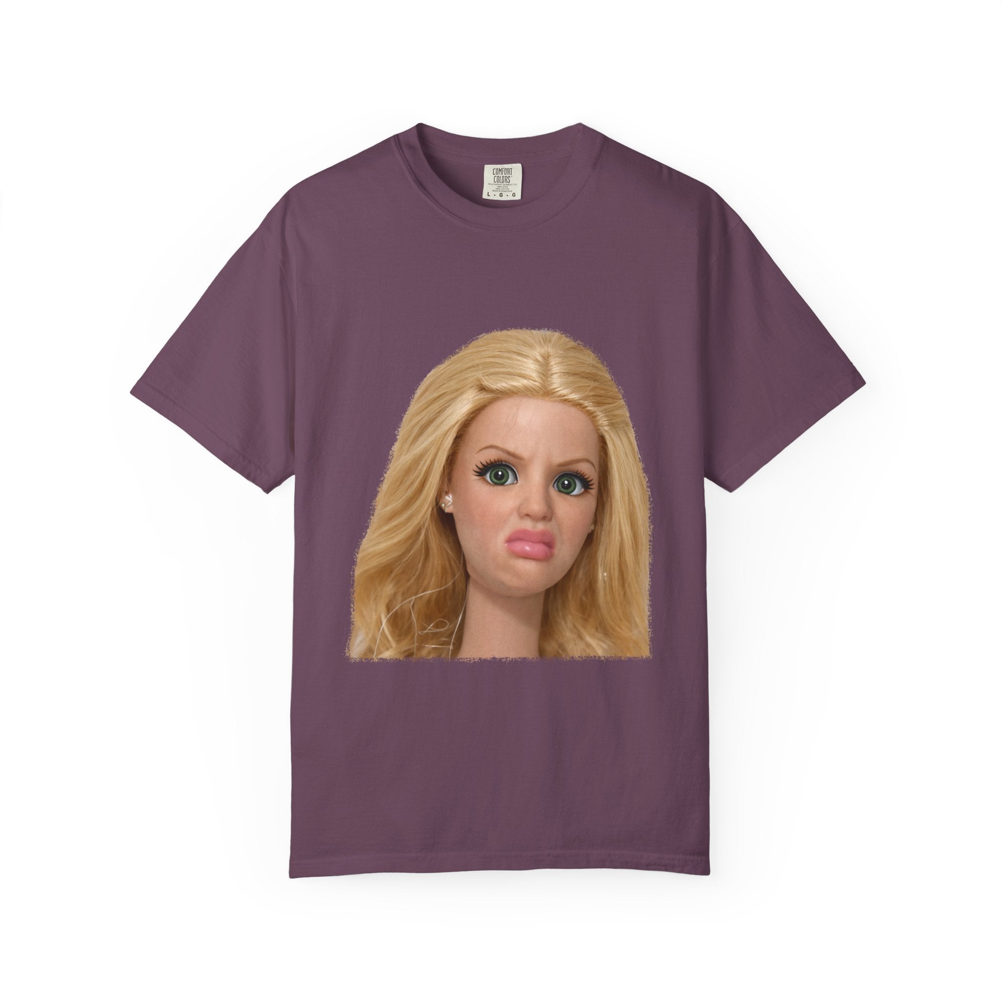 Funny Barbie Face Tee — Sassy Doll Expression Graphic T-Shirt