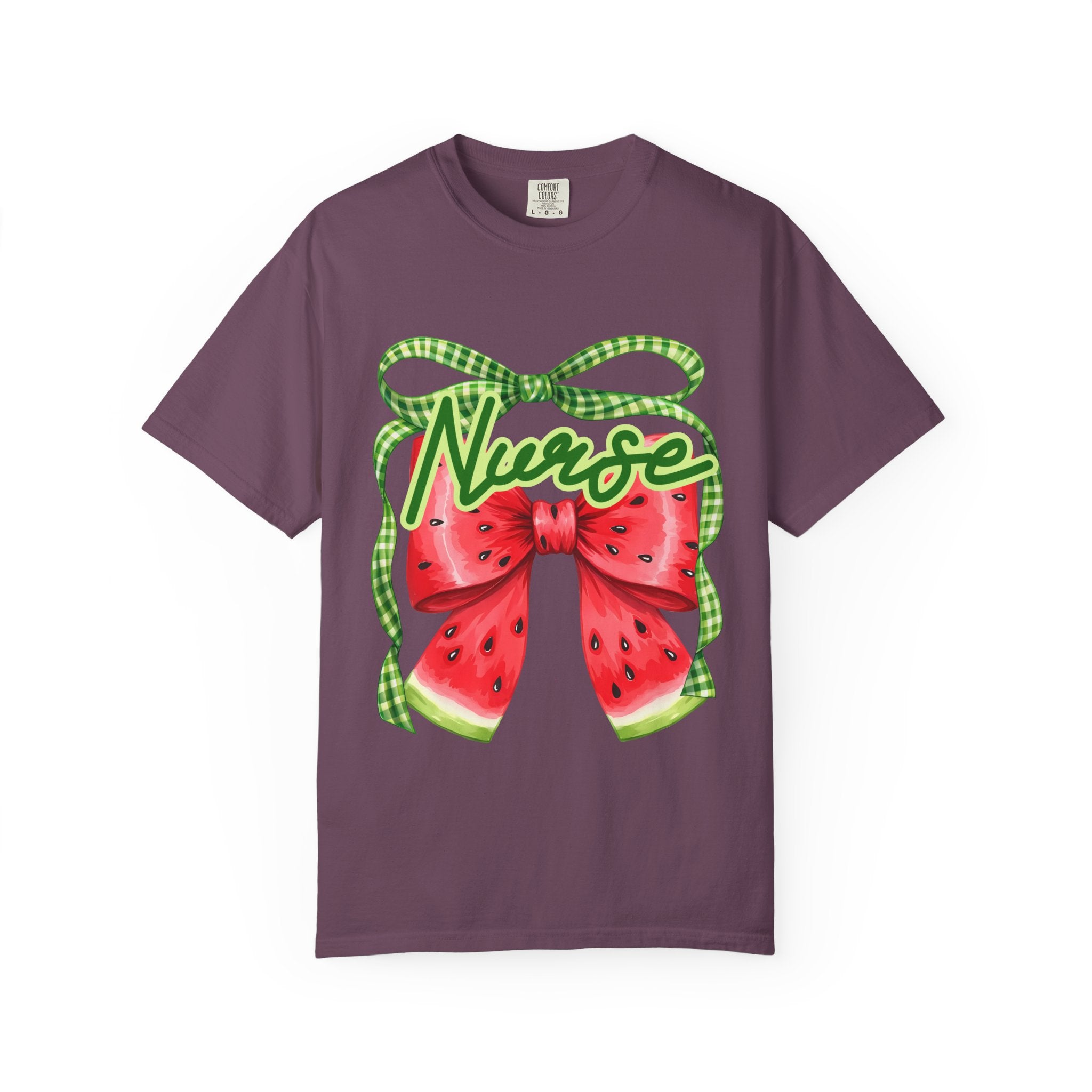 Nurse Watermelon Bow T-Shirt — Cute Summer Nurse Gift