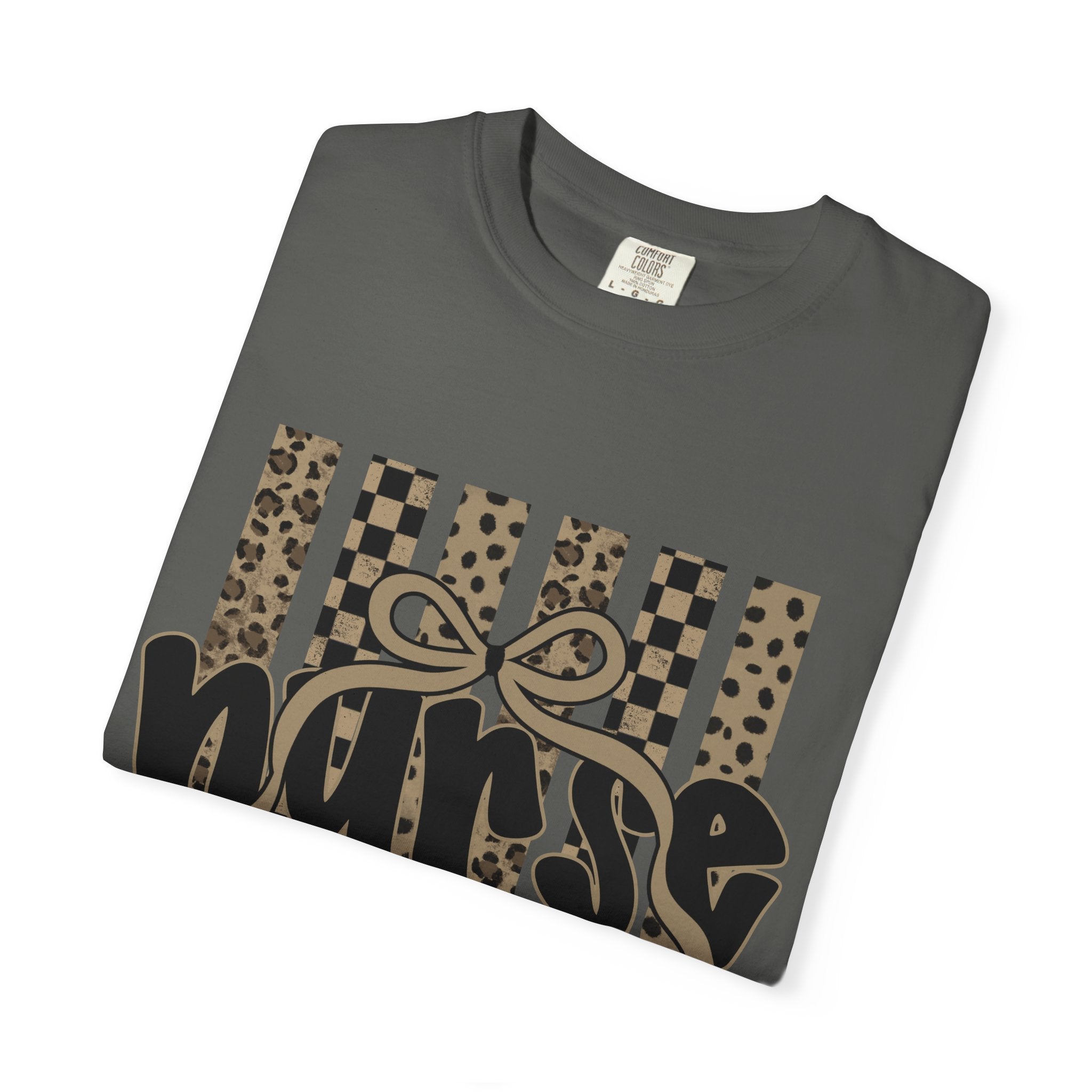 Nurse Leopard Stripes Graphic T-Shirt