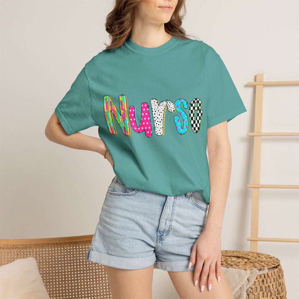 Nurse Colorful Pattern Graphic T-Shirt