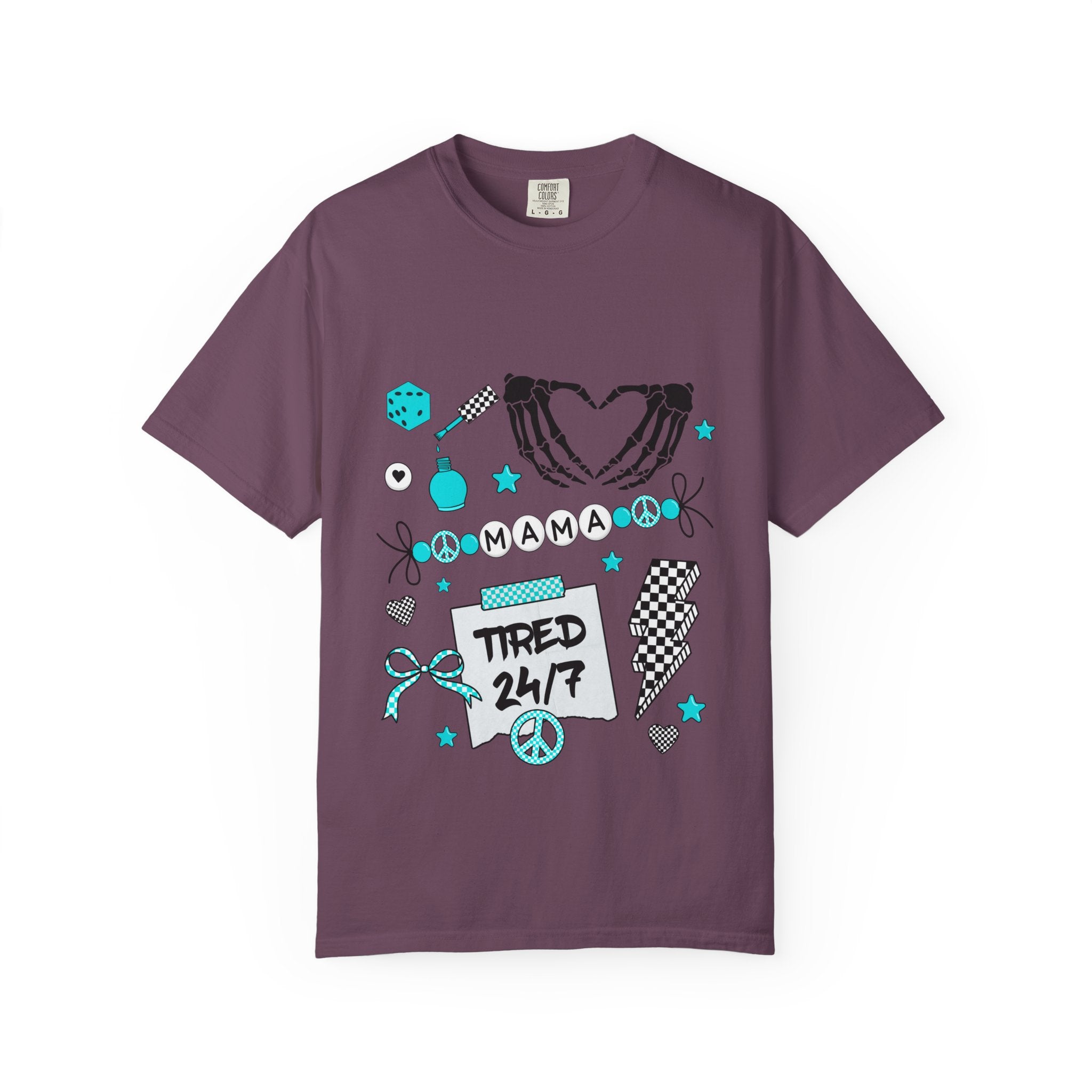 Mama T-Shirt — "Tired 24/7" Graphic Tee for Moms