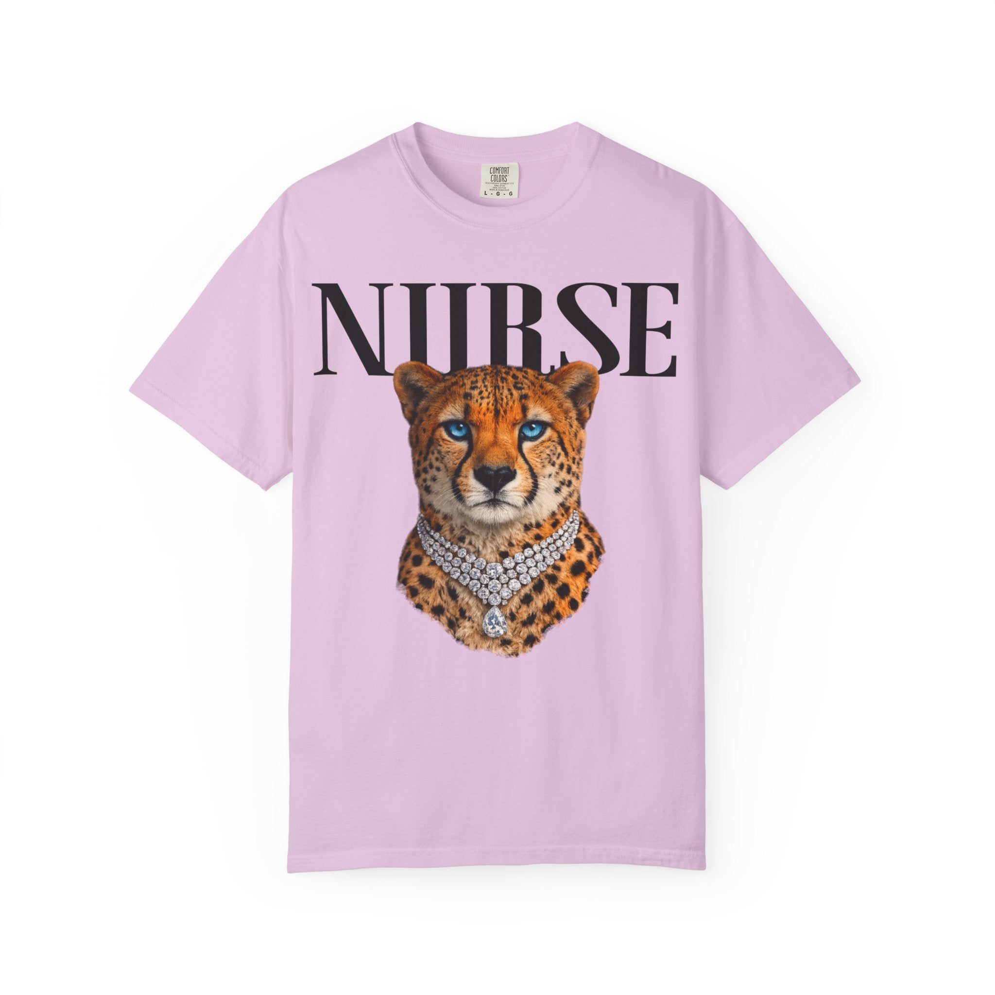 Nurse Cheetah Graphic T-Shirt — Stylish Medical Professional Tee