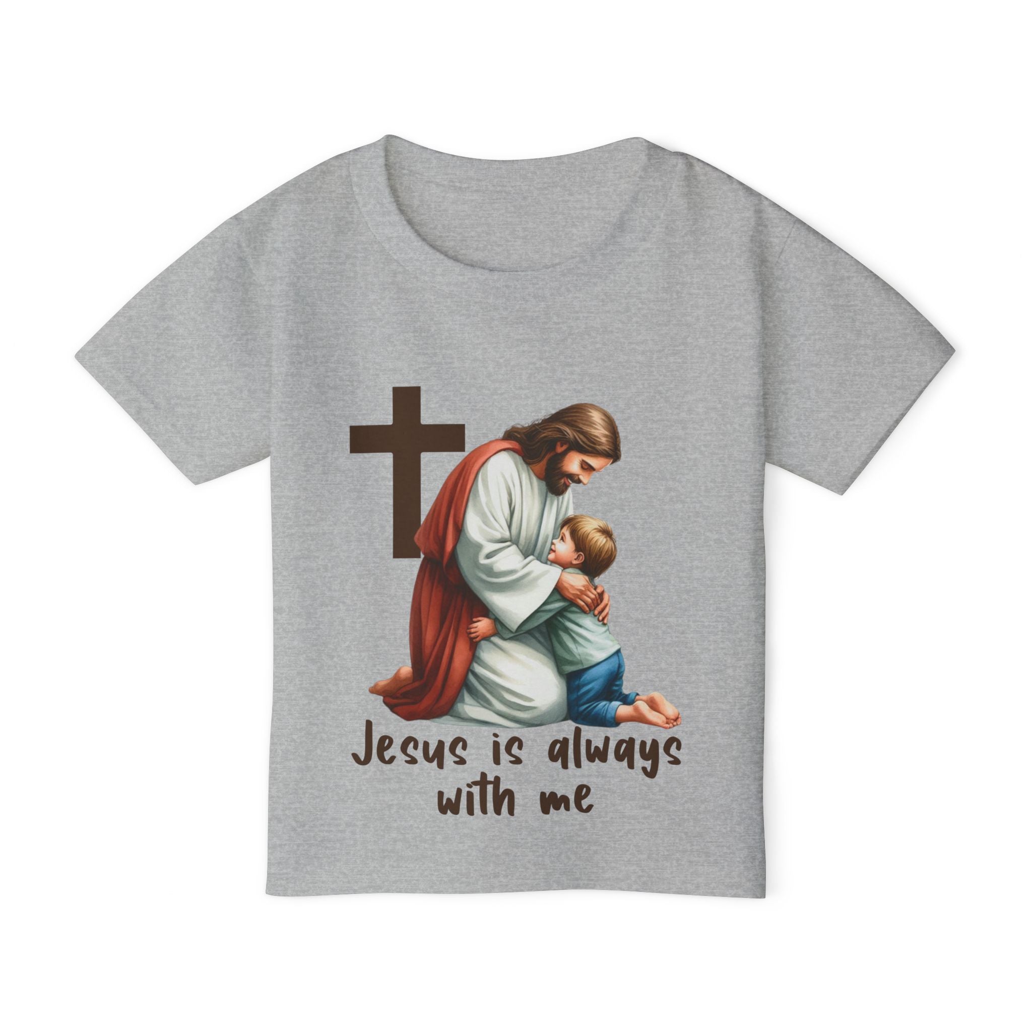 Toddler T‑Shirt — "Jesus Is Always With Me" Religious Kids Tee