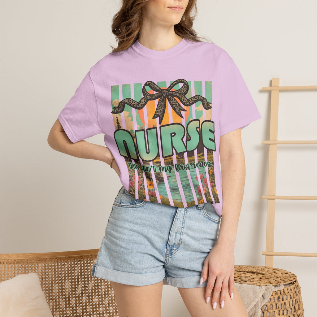 Nurse Floral Ribbon Graphic T-Shirt