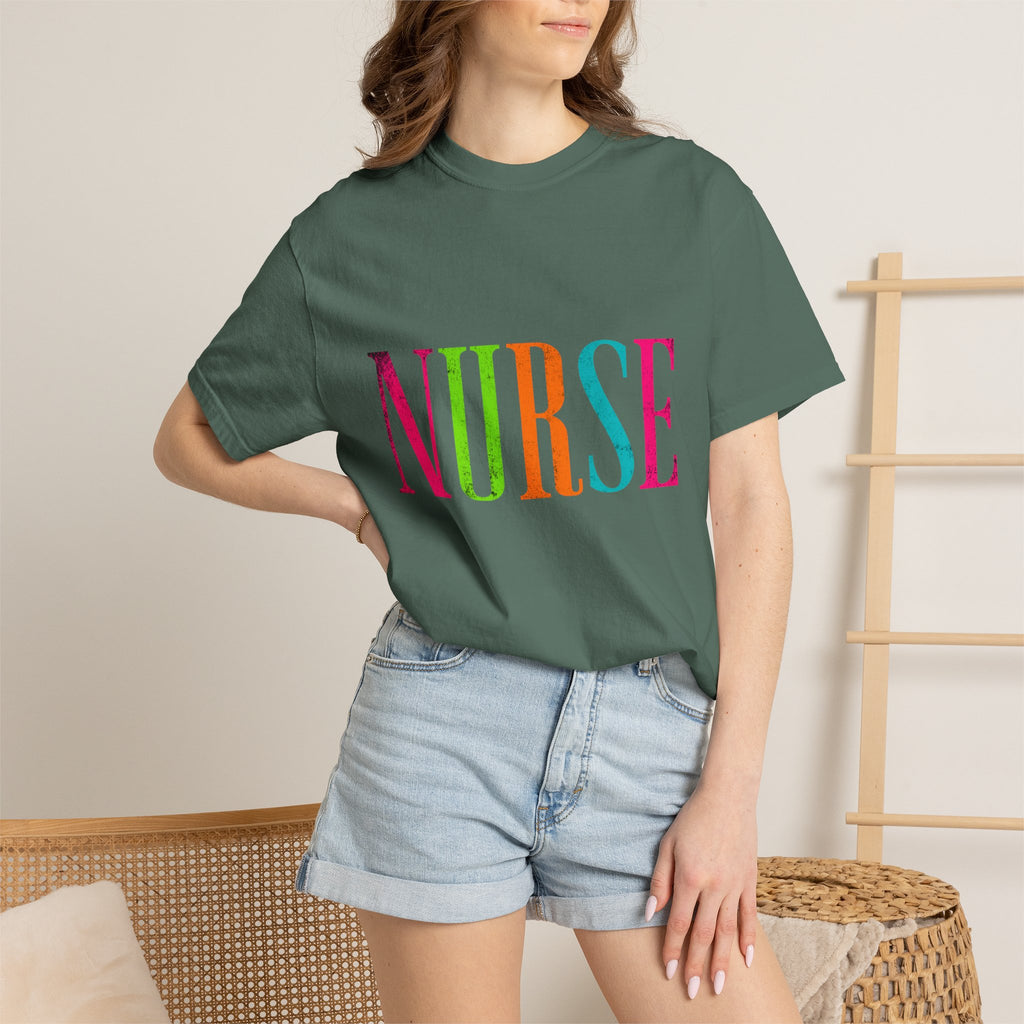 NURSE Colorblock Tee — Bright Multicolor Nurse T-Shirt for Healthcare Heroes
