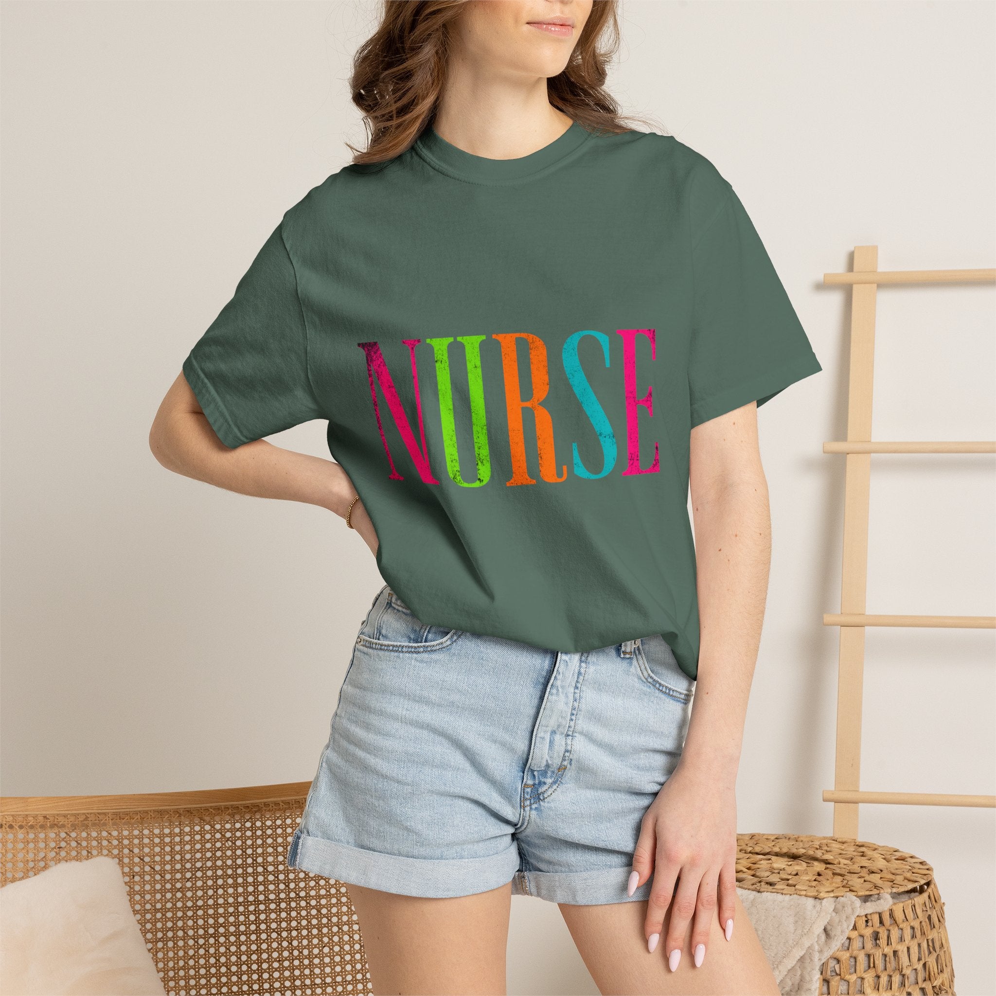 NURSE Colorblock Tee — Bright Multicolor Nurse T-Shirt for Healthcare Heroes