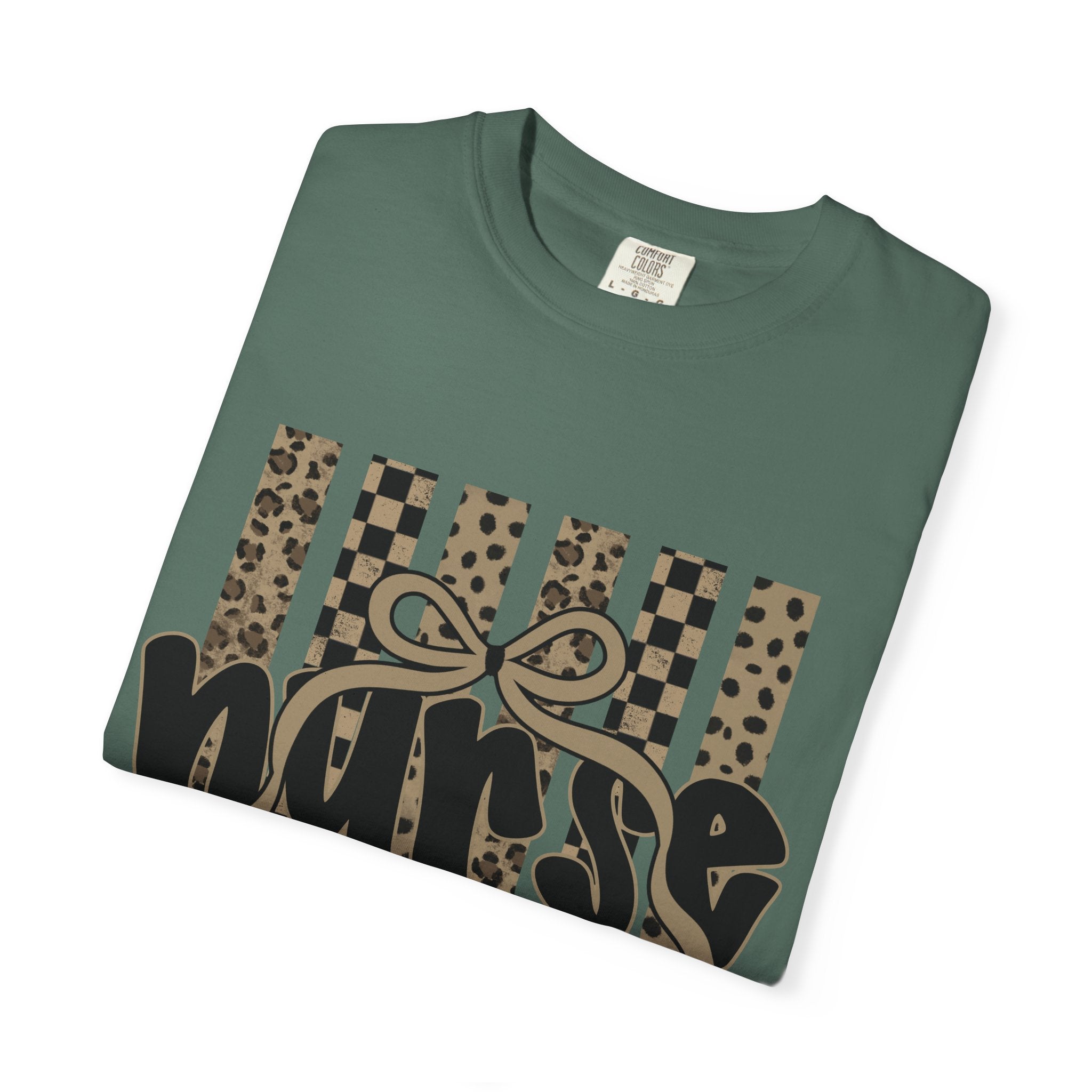 Nurse Leopard Stripes Graphic T-Shirt
