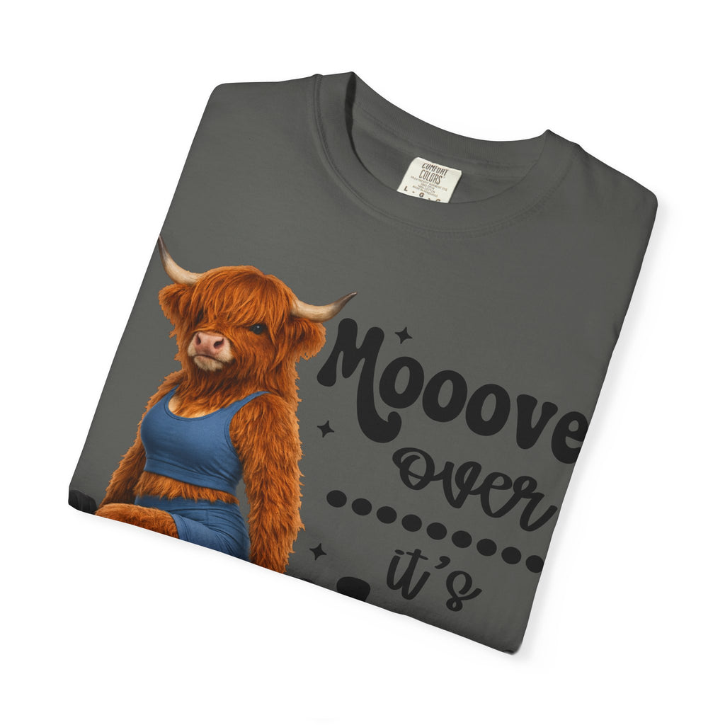 Leg Day Cow Graphic T-Shirt — "Mooove Over It's Leg Day" Funny Gym Tee