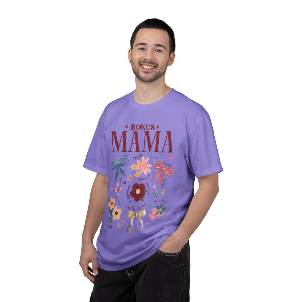 Bonus Mama Floral T-Shirt — Proud Stepmom Gift for Mother’s Day