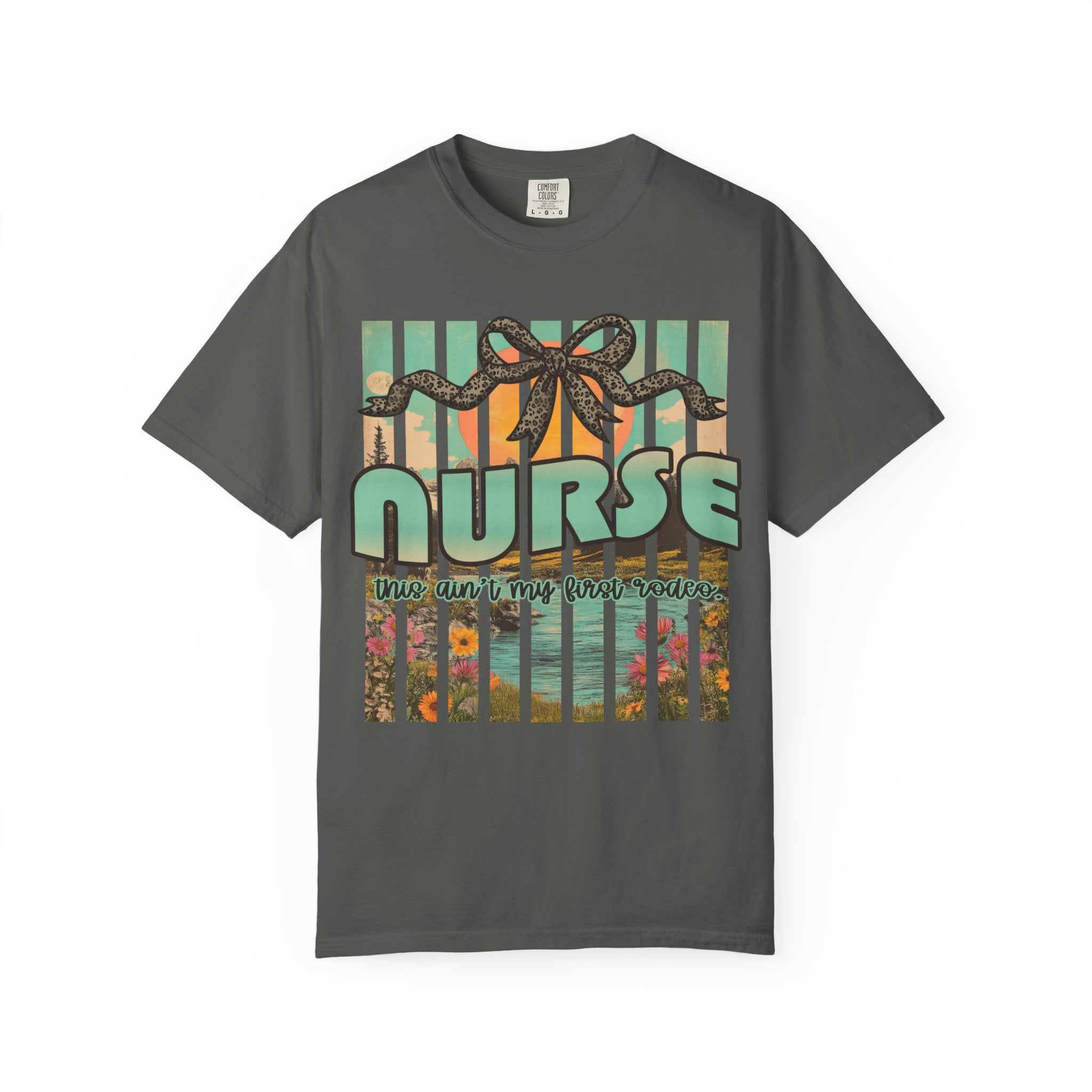 Nurse Floral Ribbon Graphic T-Shirt