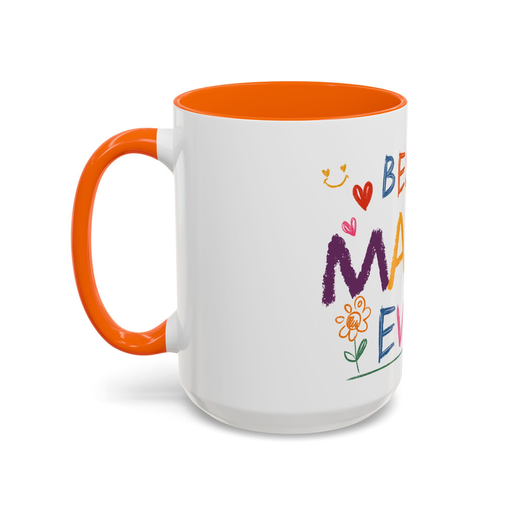 Best Mama Ever Accent Coffee Mug — Colorful Handwritten Mother’s Day Gift (11/15oz)