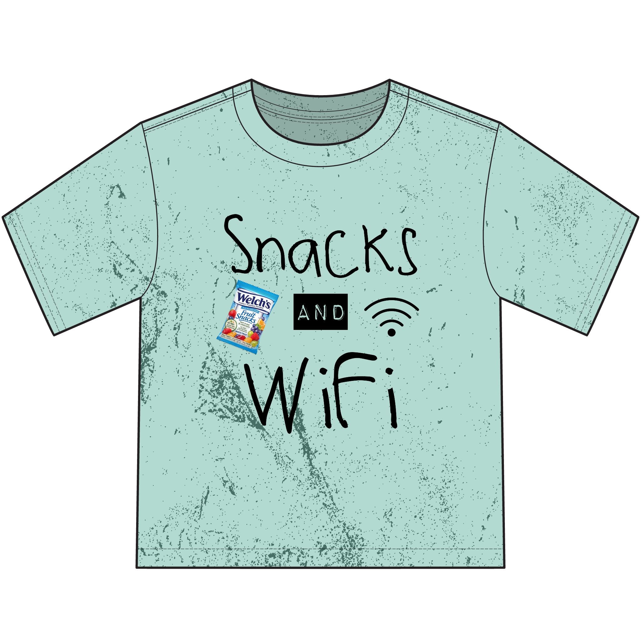 Snacks and WiFi Youth T-Shirt — Funny Kids Tee for Screen Time & Sleepovers
