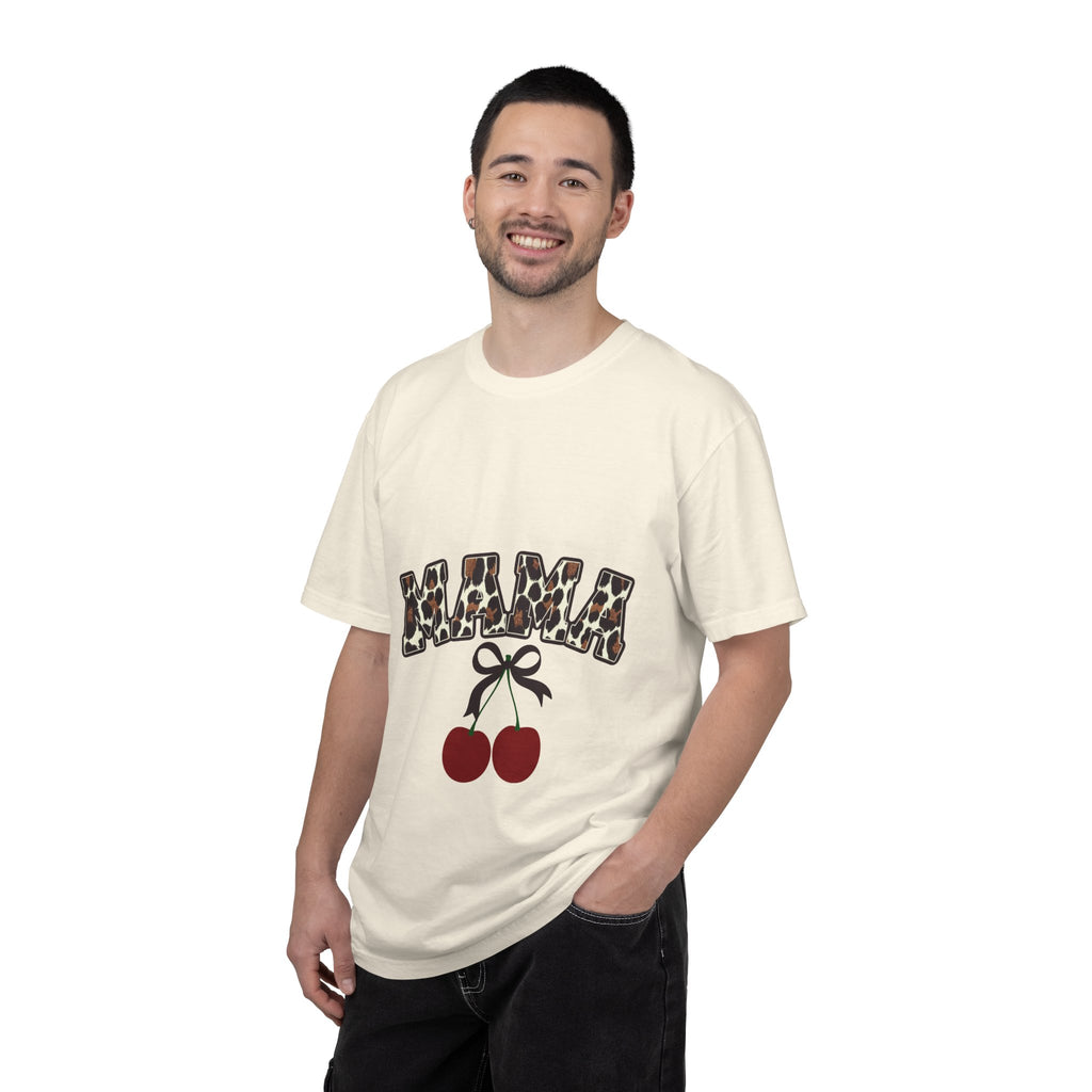 Mama Leopard Print Cherry T-Shirt