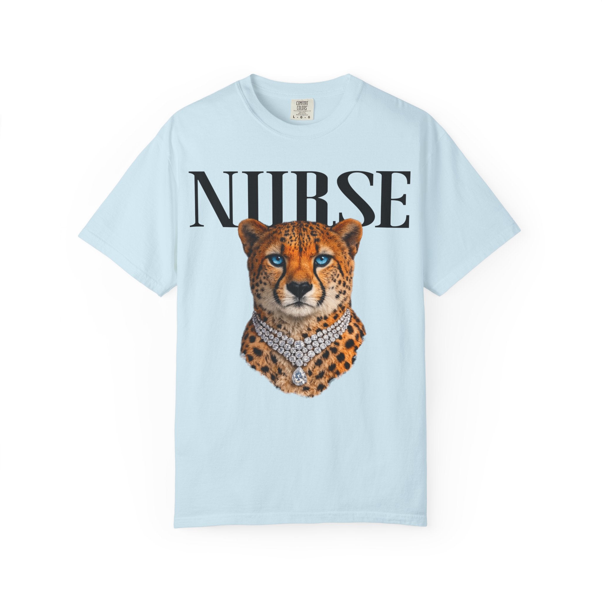 Nurse Cheetah Graphic T-Shirt — Stylish Medical Professional Tee