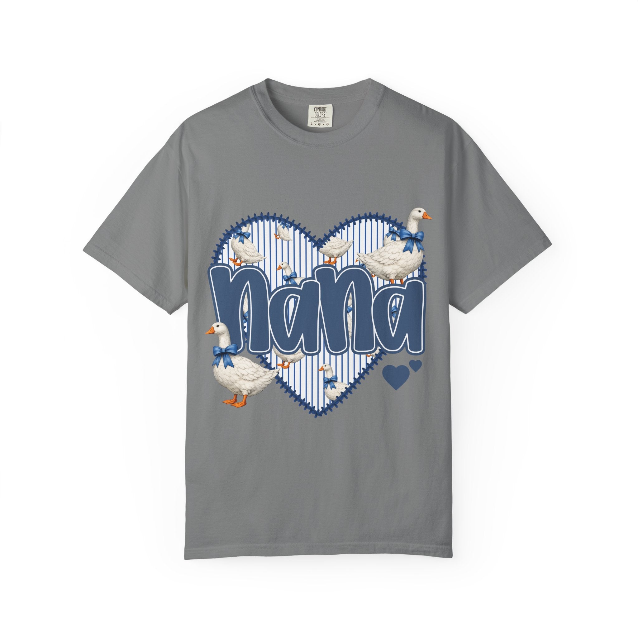 Nana Goose Heart T-Shirt — Cute Grandma Gift, ‘Nana’ Script with Geese