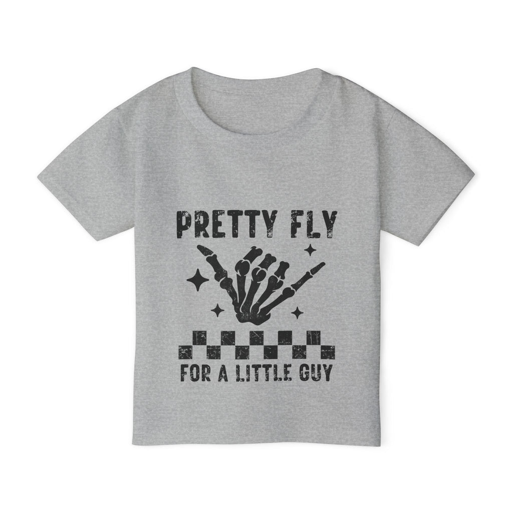Toddler T-Shirt — "Pretty Fly for a Little Guy" Skeleton Hand Graphic