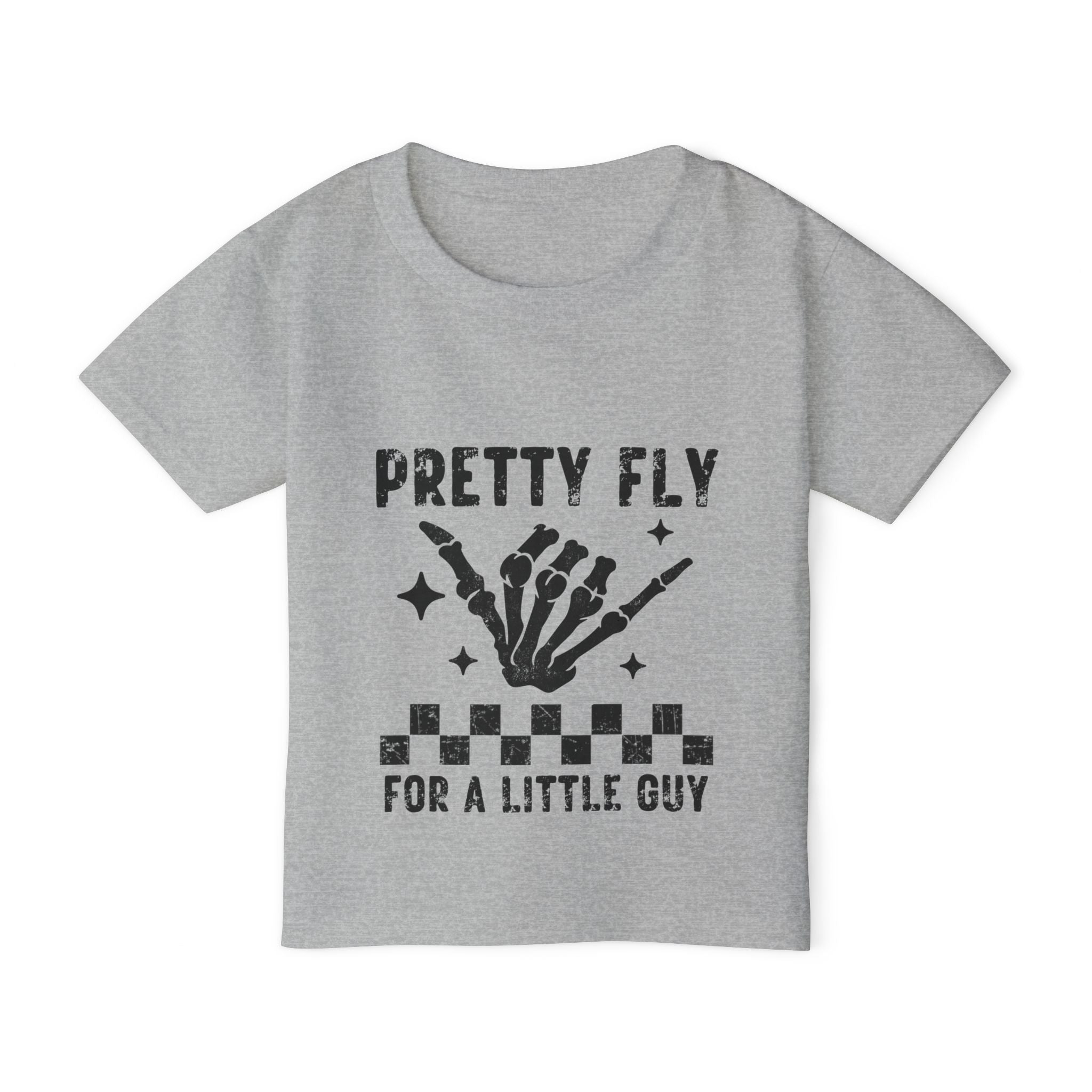 Toddler T-Shirt — "Pretty Fly for a Little Guy" Skeleton Hand Graphic