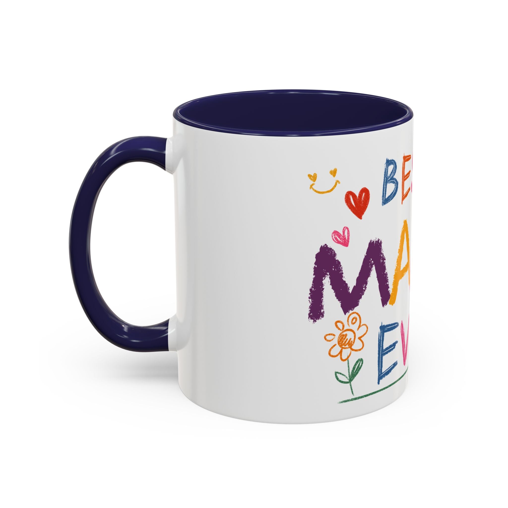 Best Mama Ever Accent Coffee Mug — Colorful Handwritten Mother’s Day Gift (11/15oz)