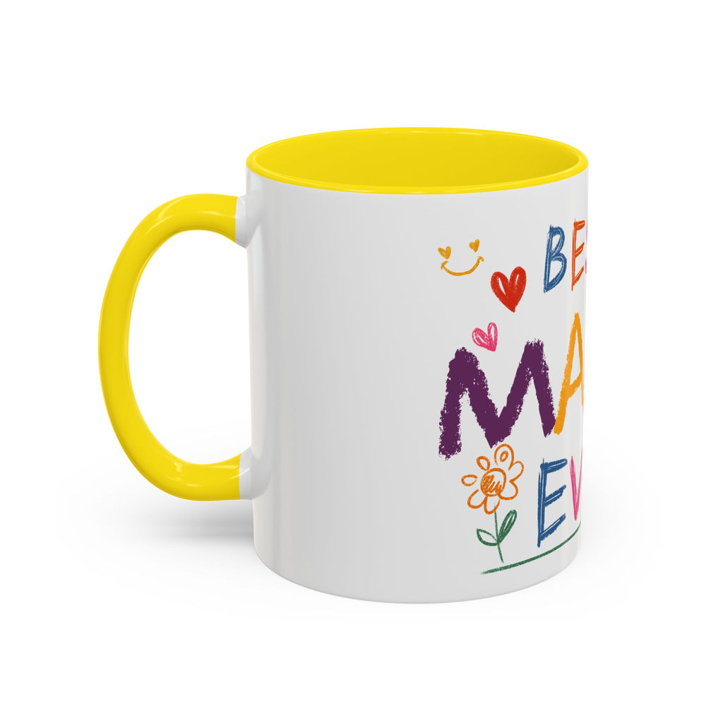 Best Mama Ever Accent Coffee Mug — Colorful Handwritten Mother’s Day Gift (11/15oz)