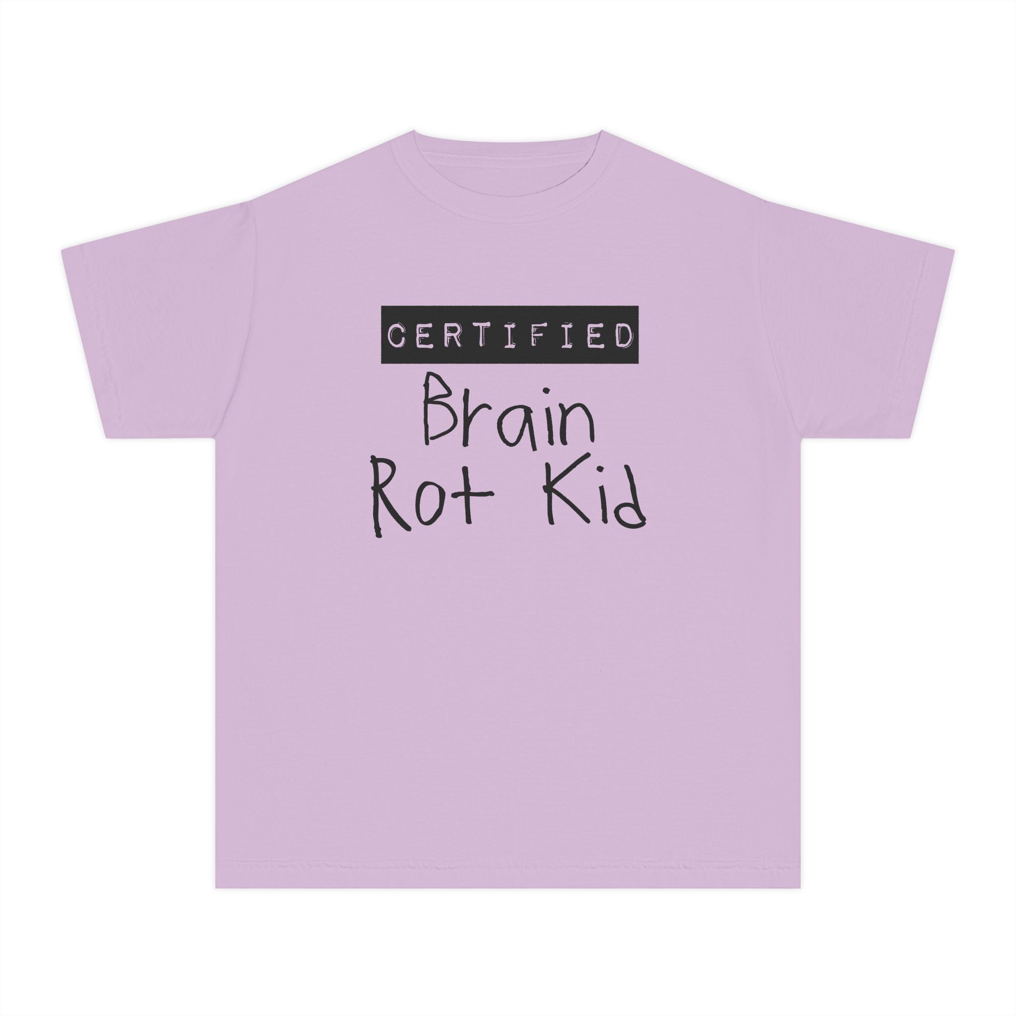 Youth T‑Shirt “Certified Brain Rot Kid” Graphic Tee — Funny Retro Handwritten Kids Shirt