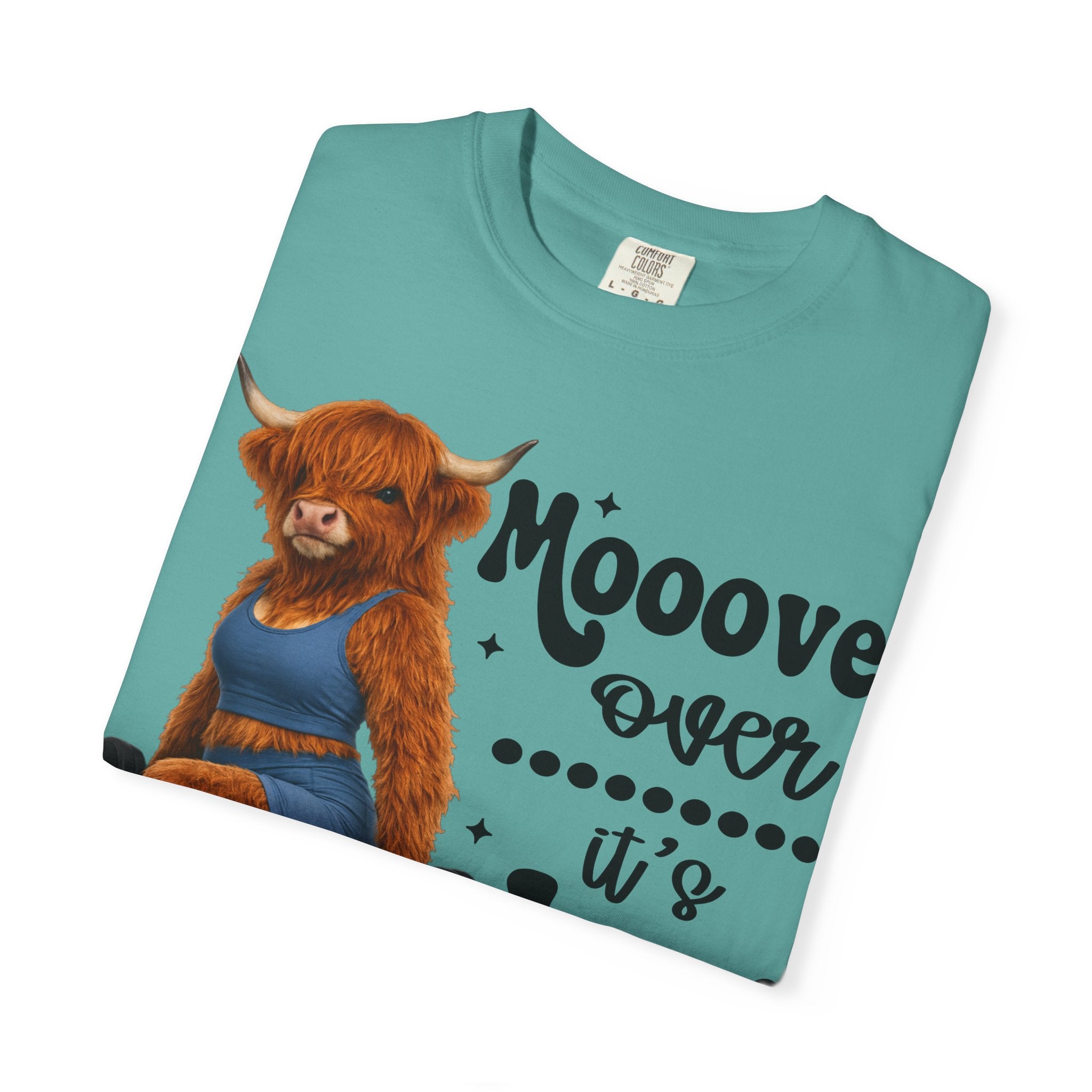 Leg Day Cow Graphic T-Shirt — "Mooove Over It's Leg Day" Funny Gym Tee