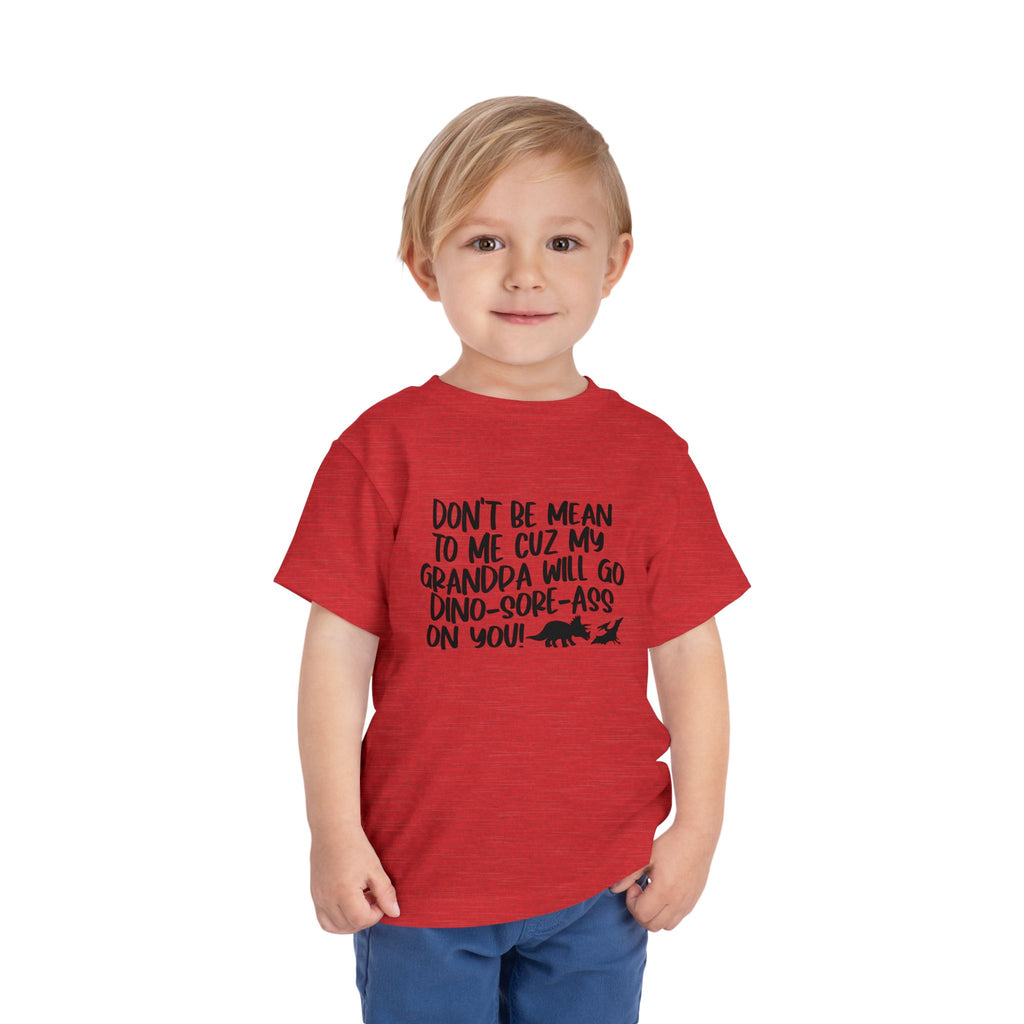 Toddler Tee - "Don't Be Mean to Me Cuz My Grandpa Will Go Dino-sore-ass on You"