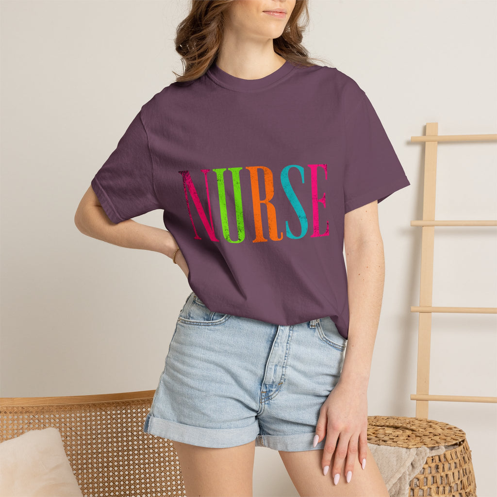 NURSE Colorblock Tee — Bright Multicolor Nurse T-Shirt for Healthcare Heroes