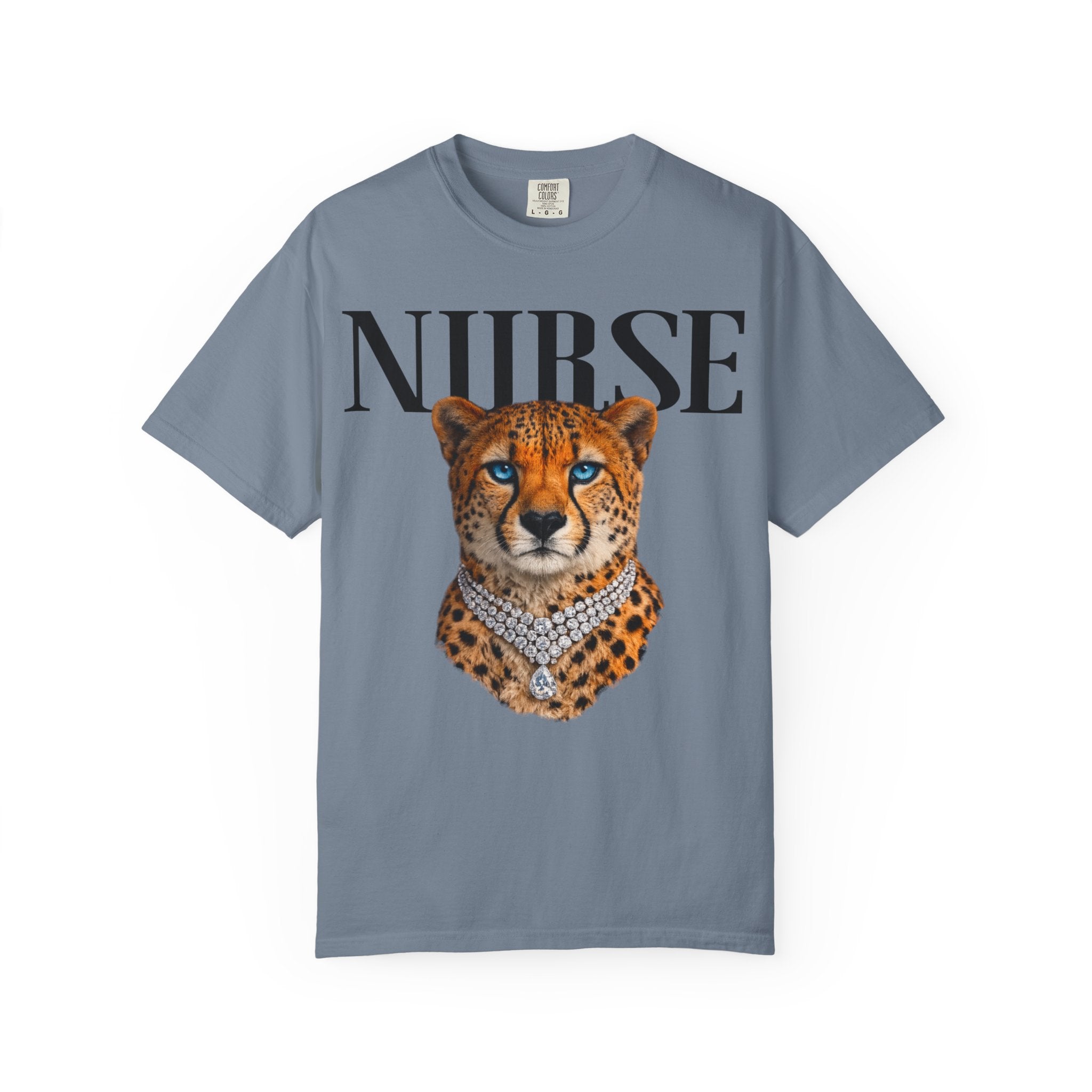 Nurse Cheetah Graphic T-Shirt — Stylish Medical Professional Tee