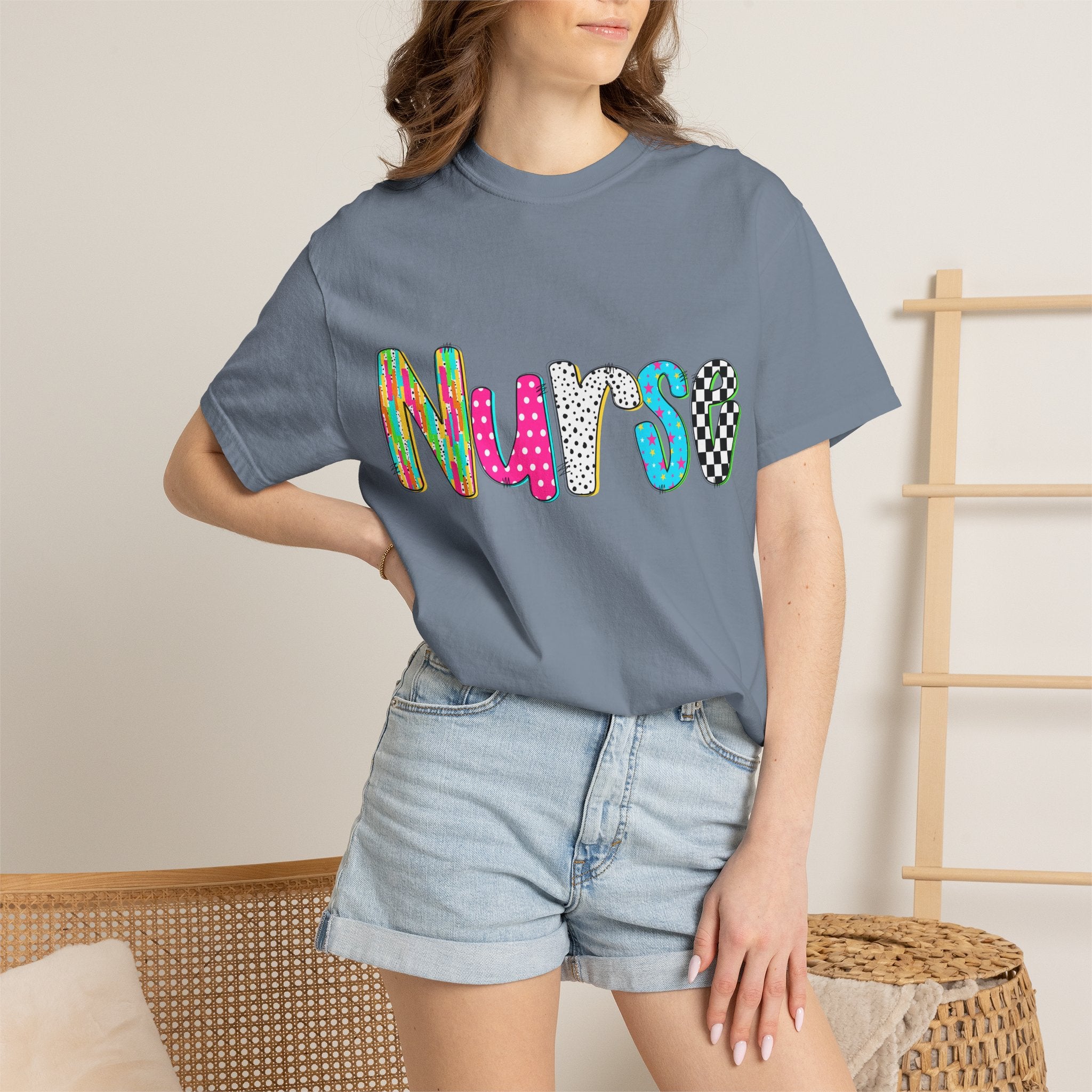 Nurse Colorful Pattern Graphic T-Shirt