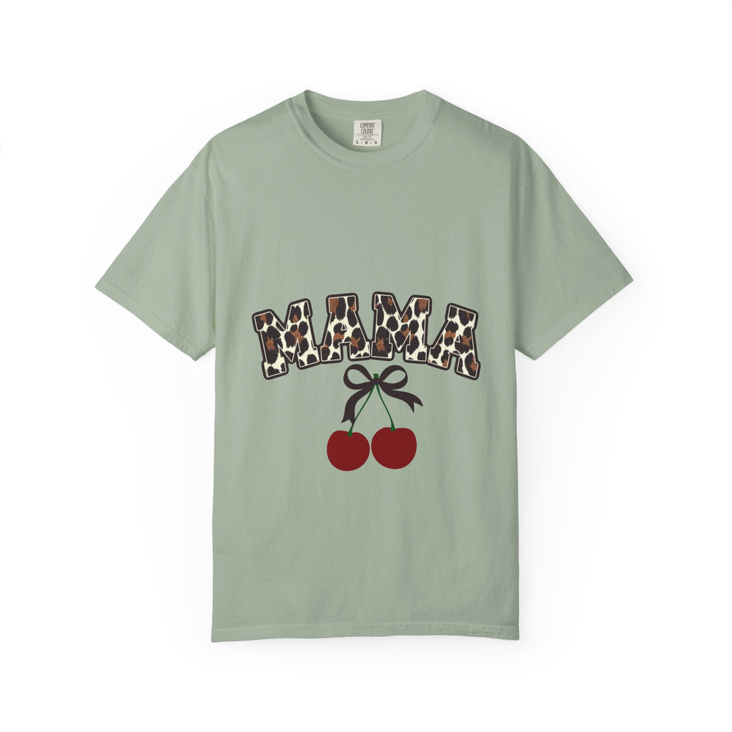 Mama Leopard Print Cherry T-Shirt