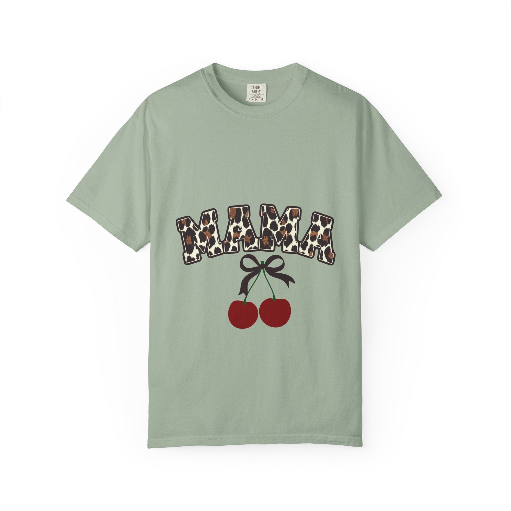 Mama Leopard Print Cherry T-Shirt
