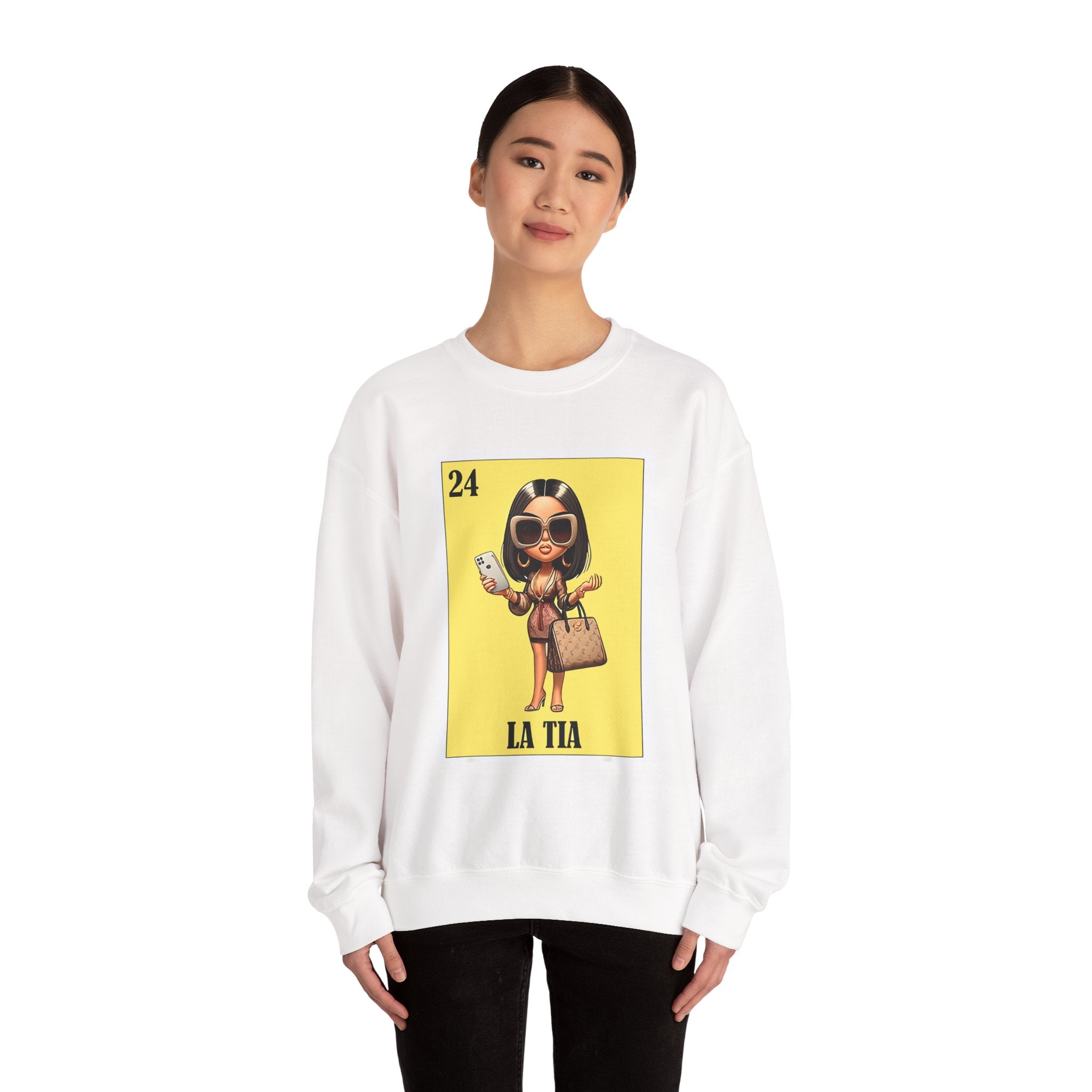 La Tía Graphic Sweatshirt — Lotería Style 'La Tia' Crewneck