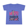 Toddler T-Shirt - "Miss Dramatic" Pink Checkered Dino Graphic