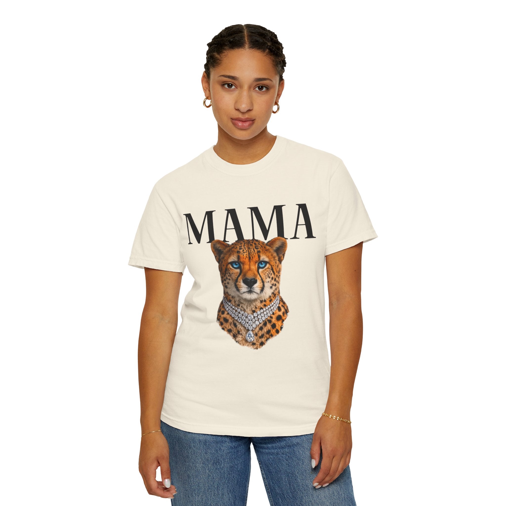 Mama Cheetah Graphic Tee — Wild Mom Statement T-Shirt