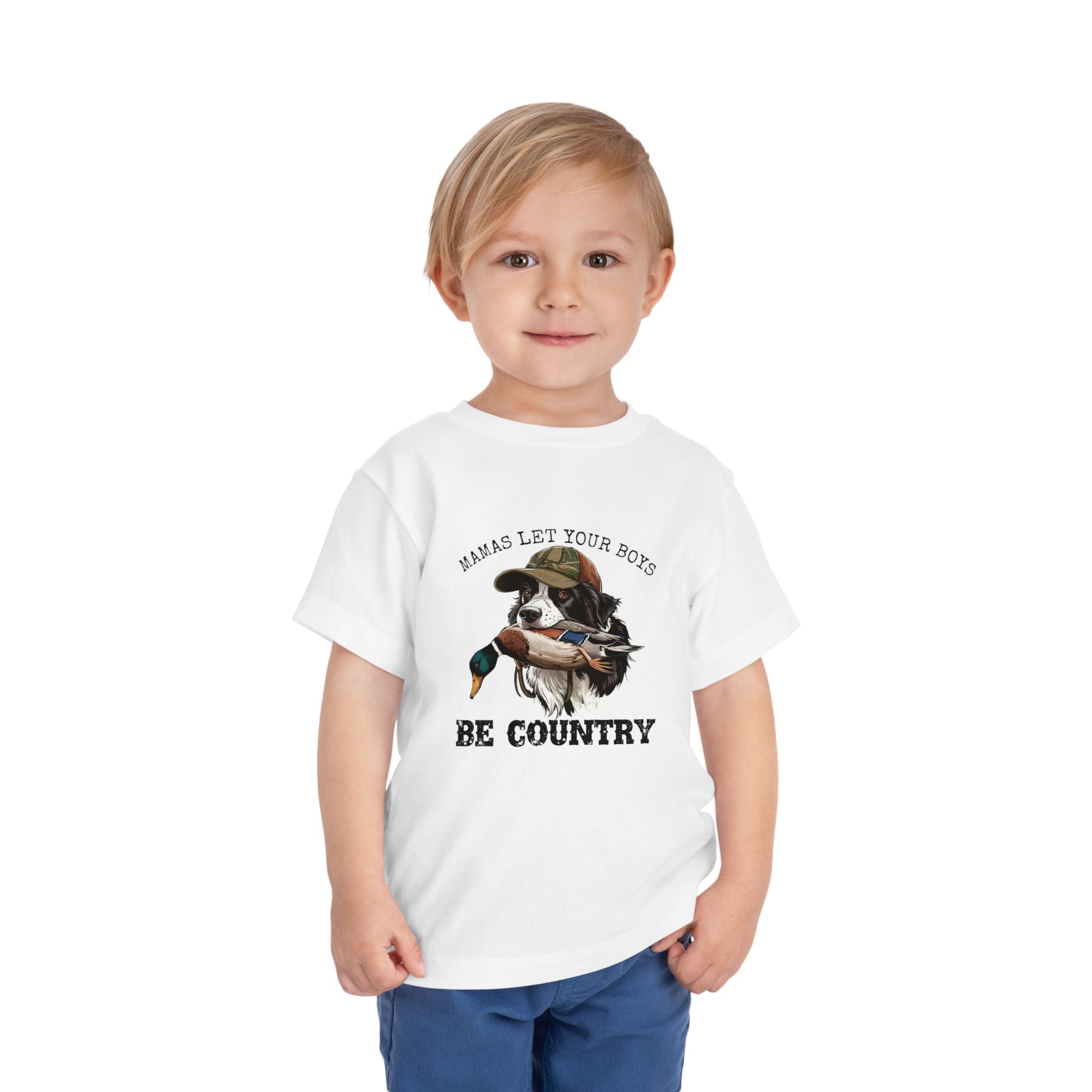 Toddler Tee — "Mamas Let Your Boys Be Country" Duck Hunting Graphic