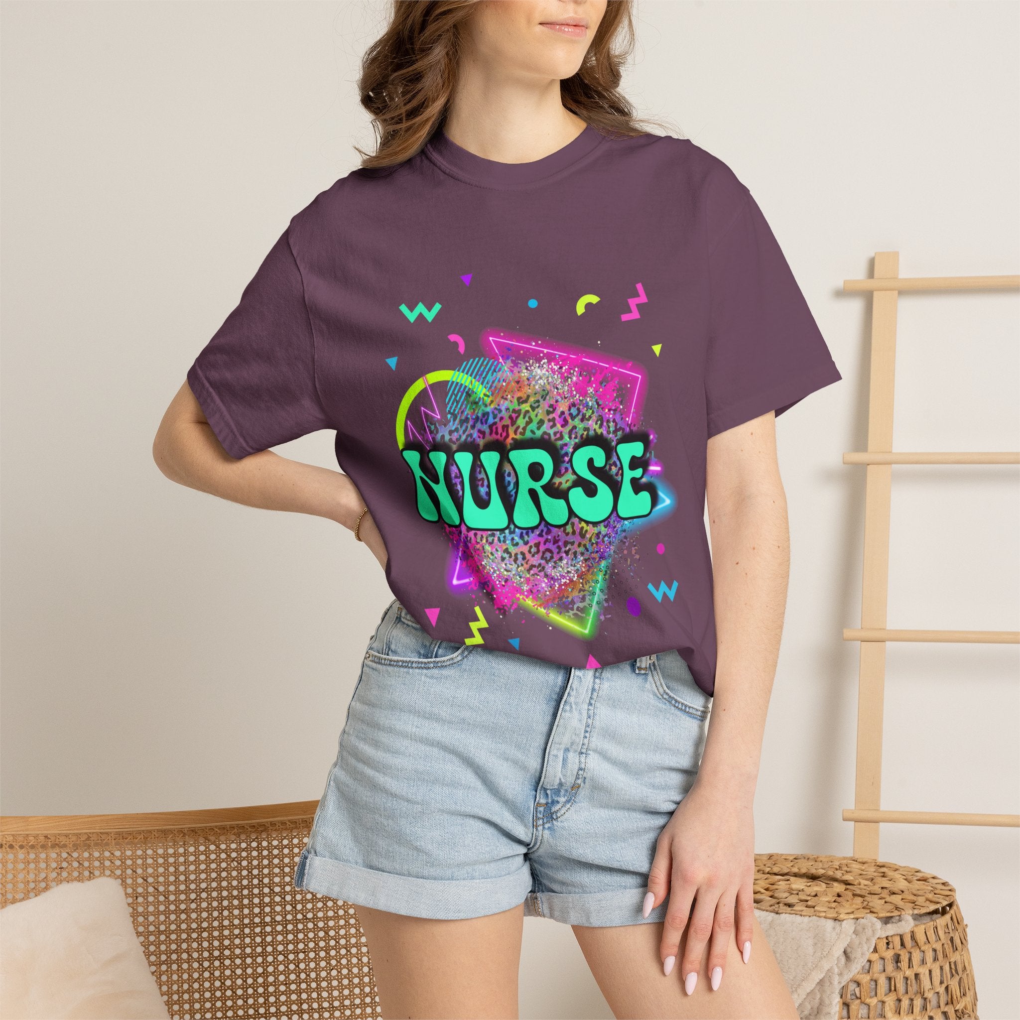 Nurse Retro Neon Graphic T-Shirt