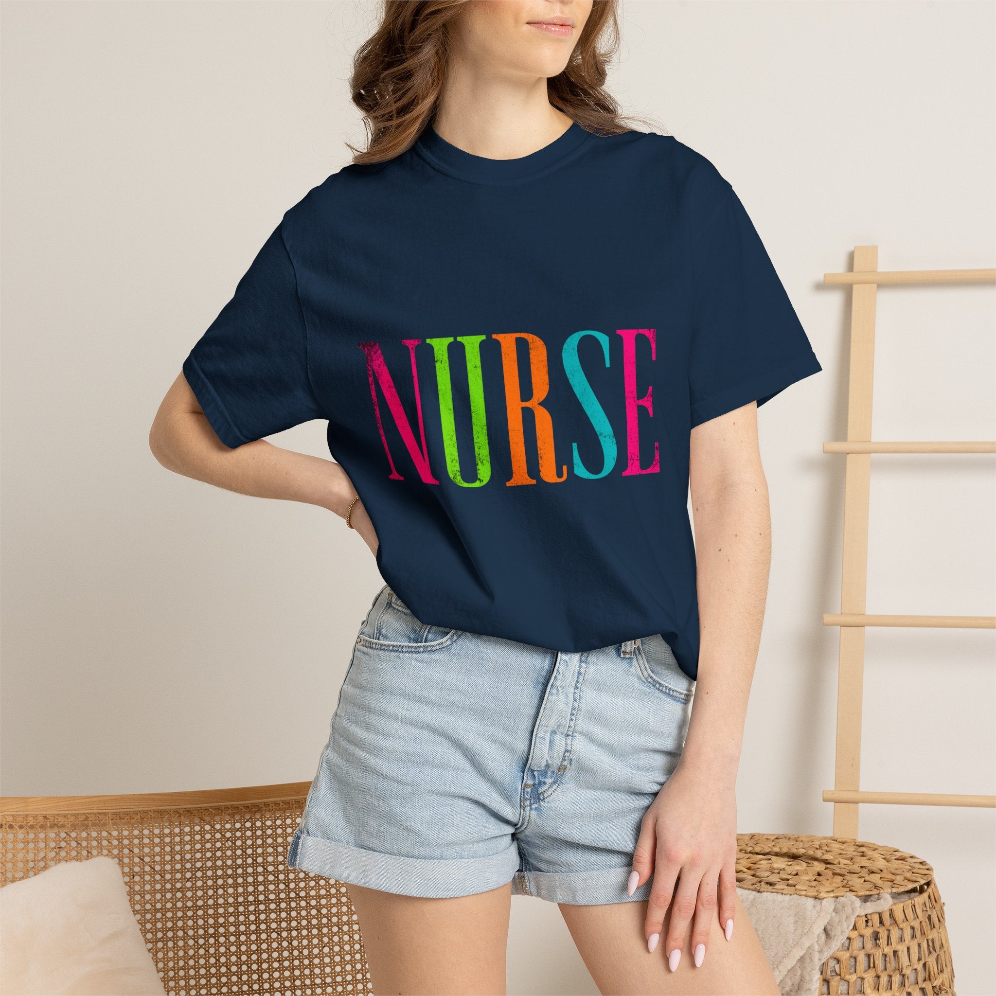 NURSE Colorblock Tee — Bright Multicolor Nurse T-Shirt for Healthcare Heroes