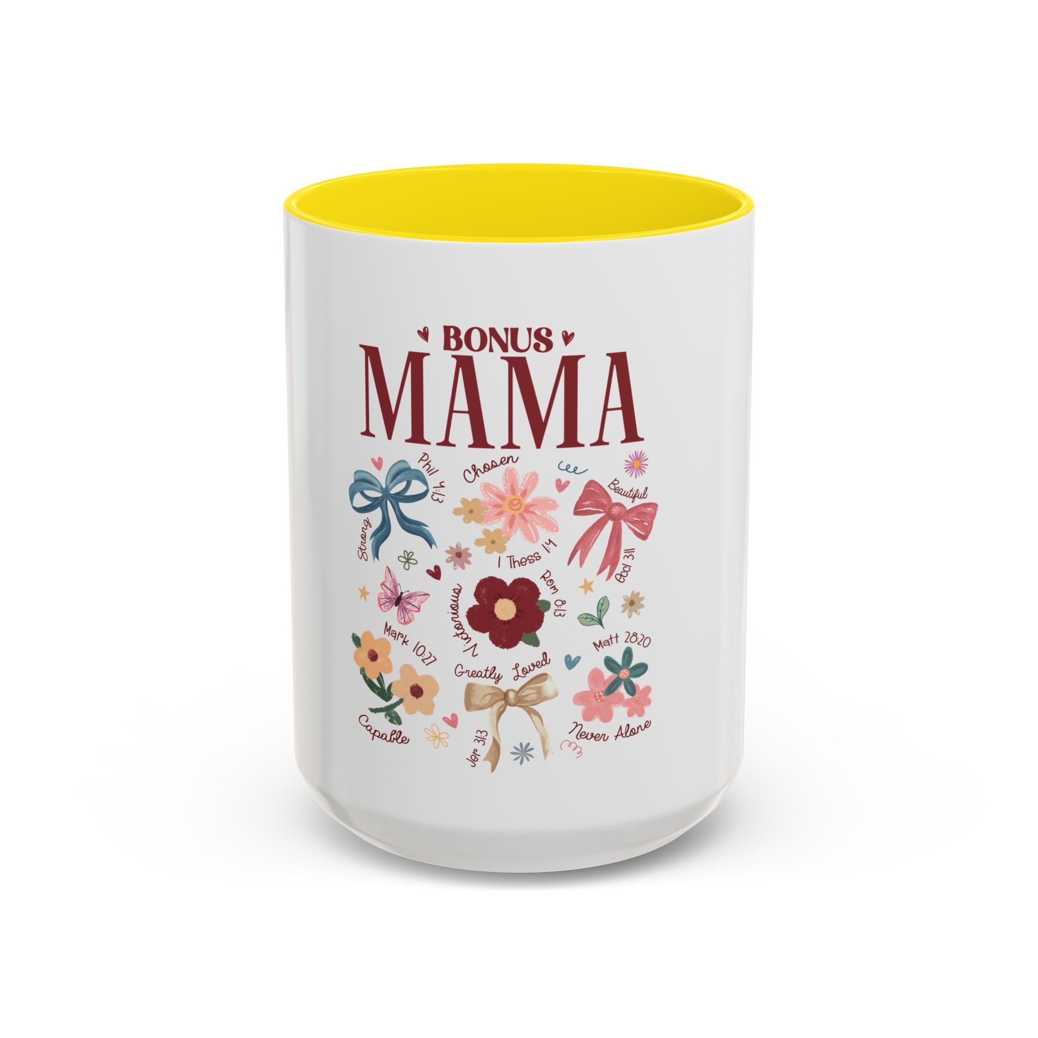 Bonus Mama Floral Coffee Mug – 11/15oz Accent Mug, Gift for Stepmom or Bonus Mom