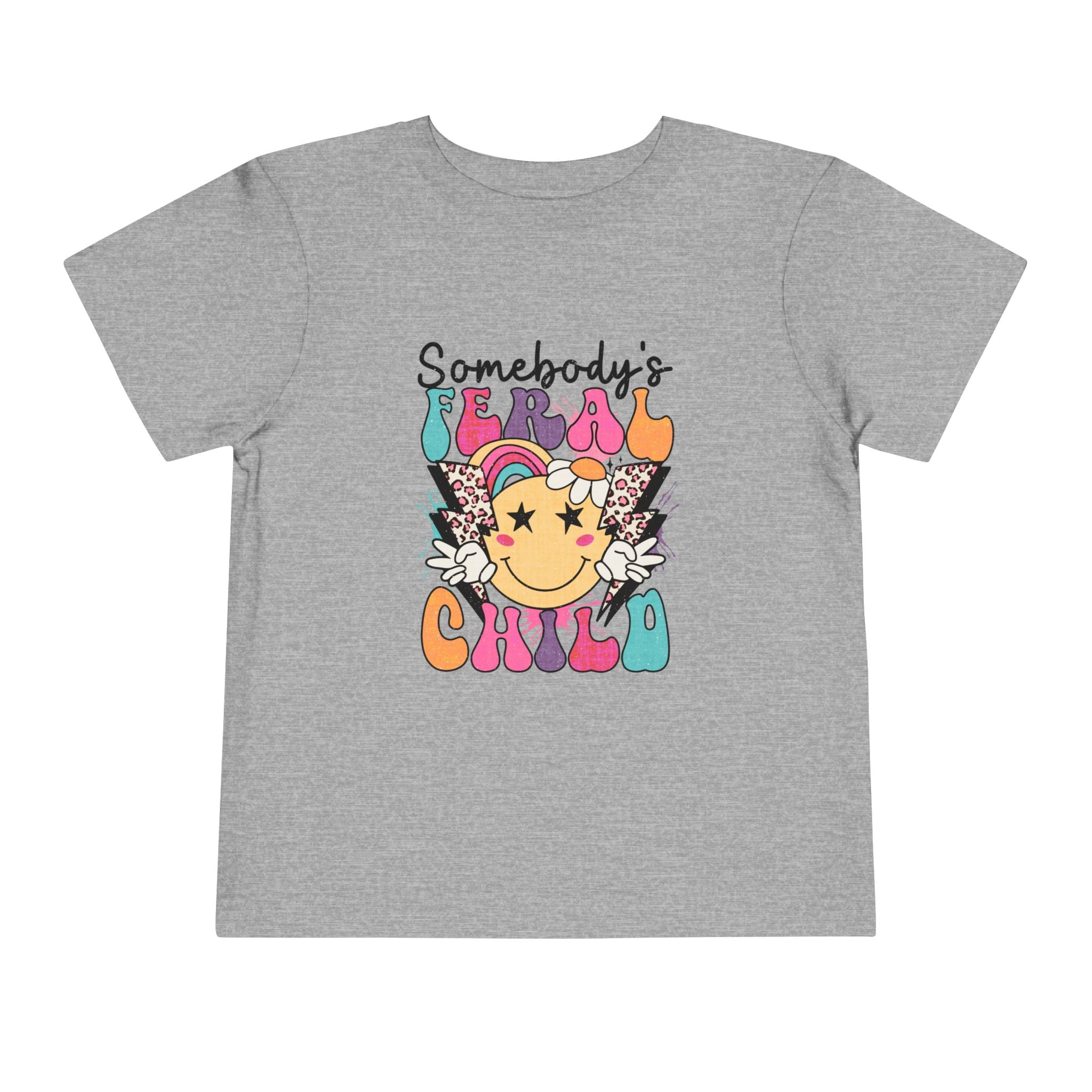 Somebody's Fearless Child Toddler Tee — Retro Rainbow Smiley Graphic