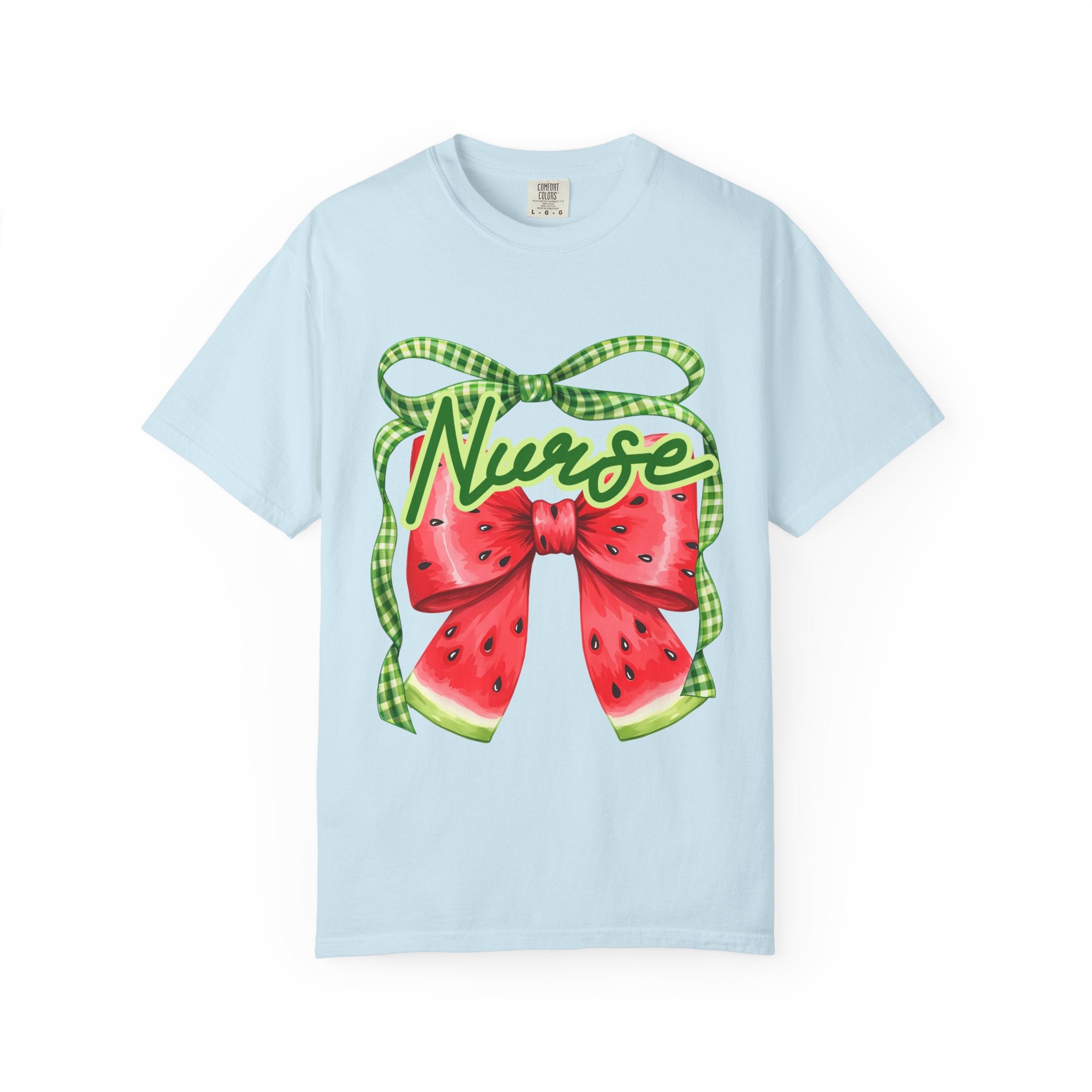 Nurse Watermelon Bow T-Shirt — Cute Summer Nurse Gift