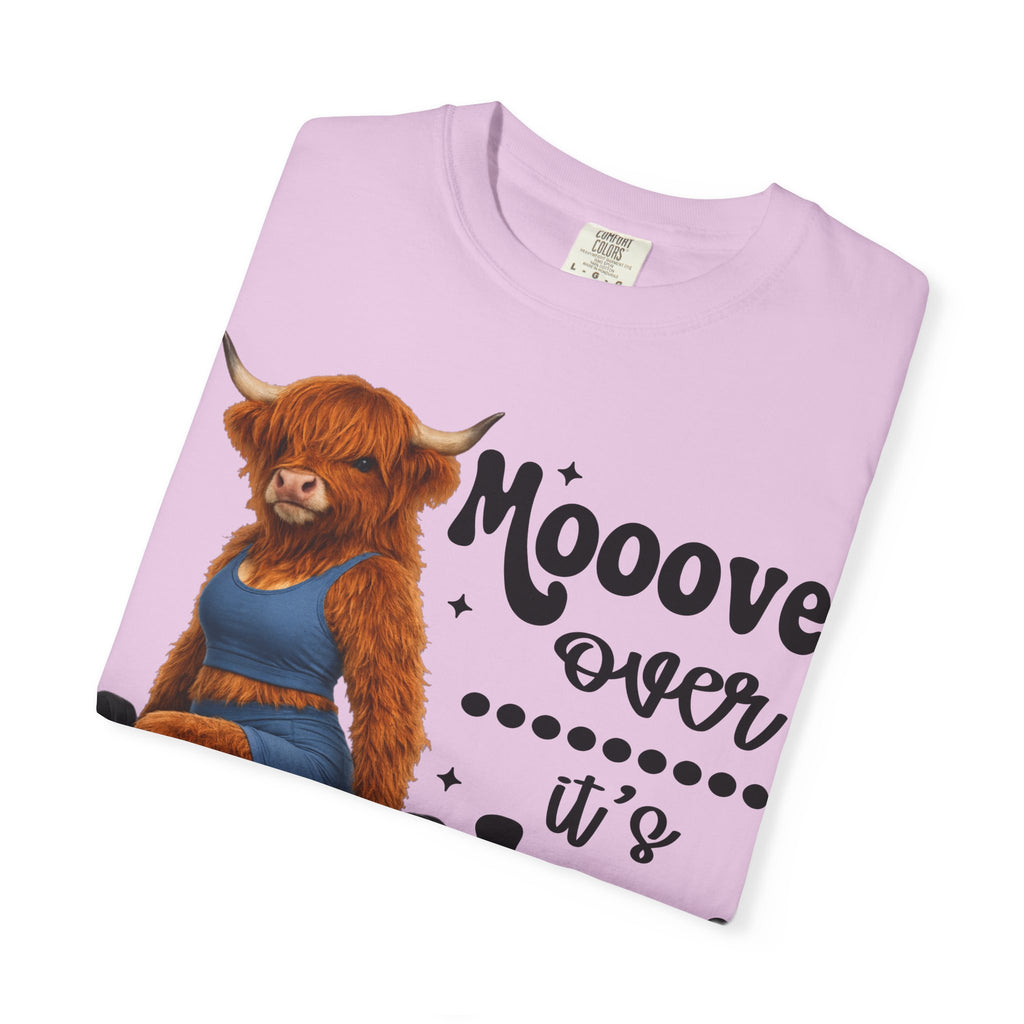 Leg Day Cow Graphic T-Shirt — "Mooove Over It's Leg Day" Funny Gym Tee