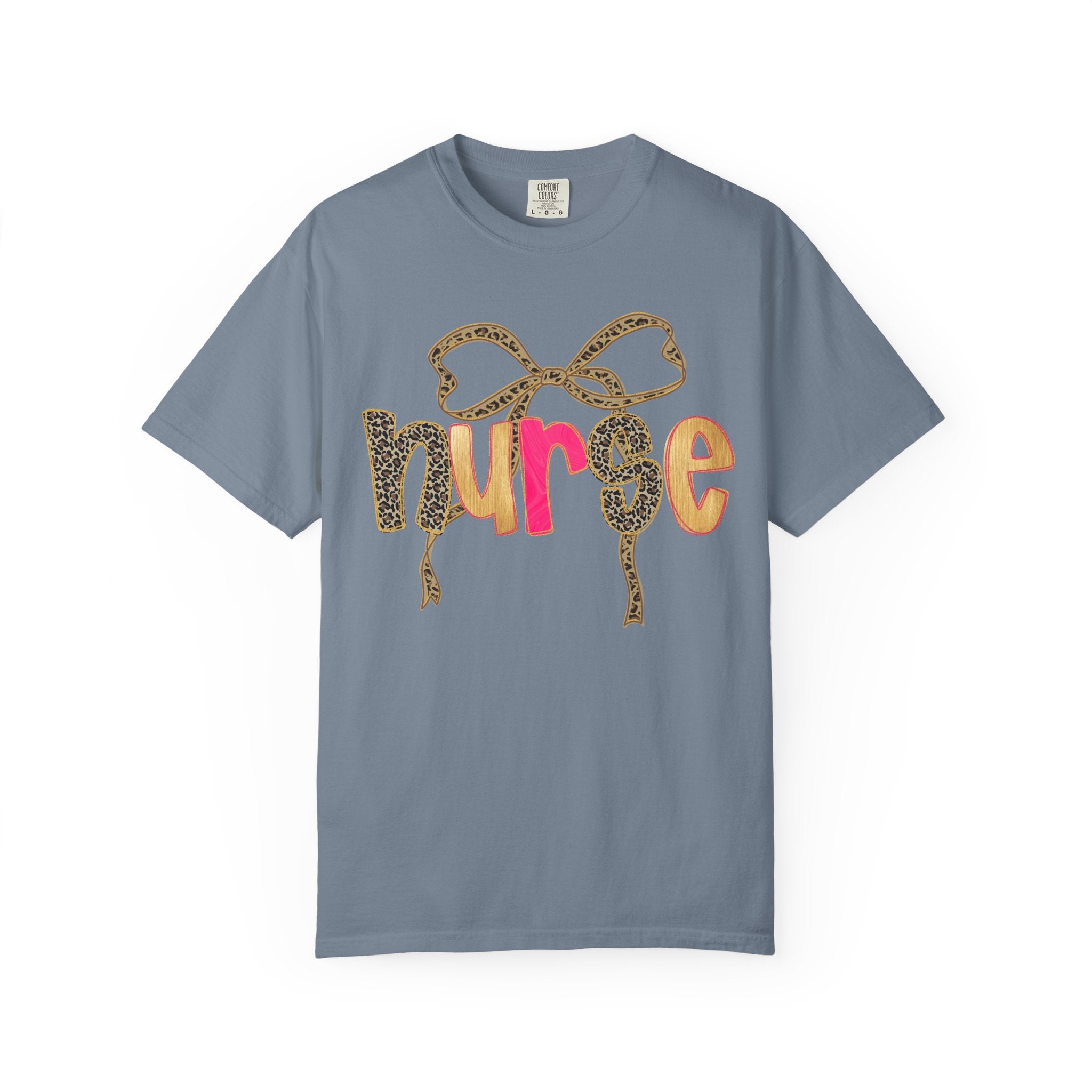 Nurse Leopard Bow T-Shirt — Cute Colorful Nurse Tee