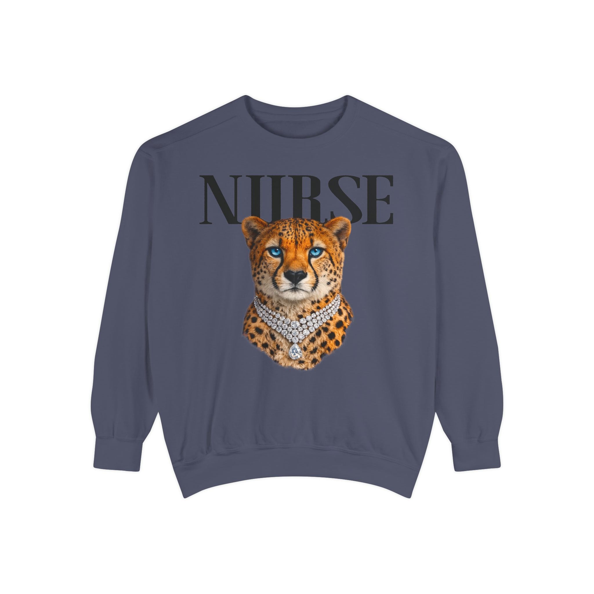 Nurse Cheetah Crewneck Sweatshirt — Fierce Nursing Pride Pullover