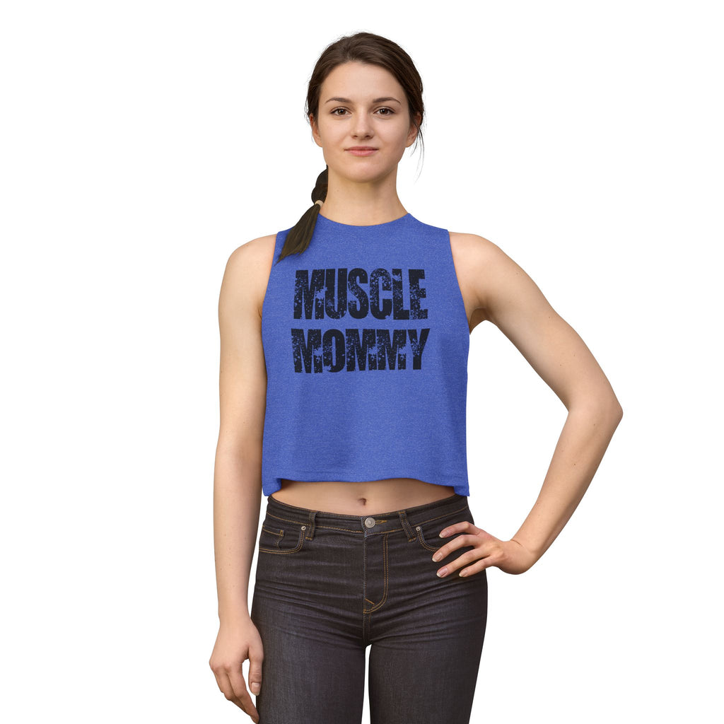 Muscle Mommy Crop Top — Distressed Fitness Mom Gym Tank