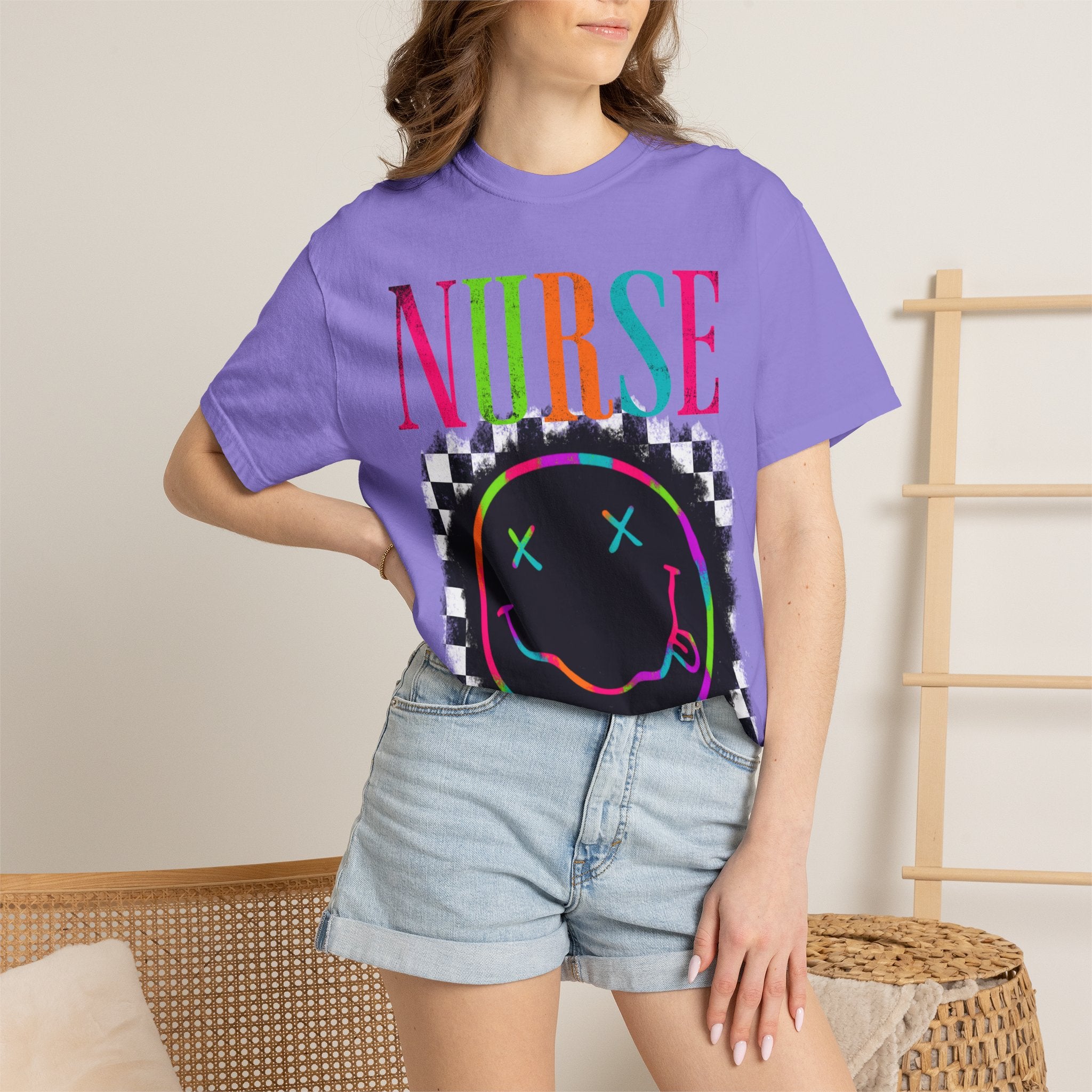 Nurse Neon Smiley T-Shirt