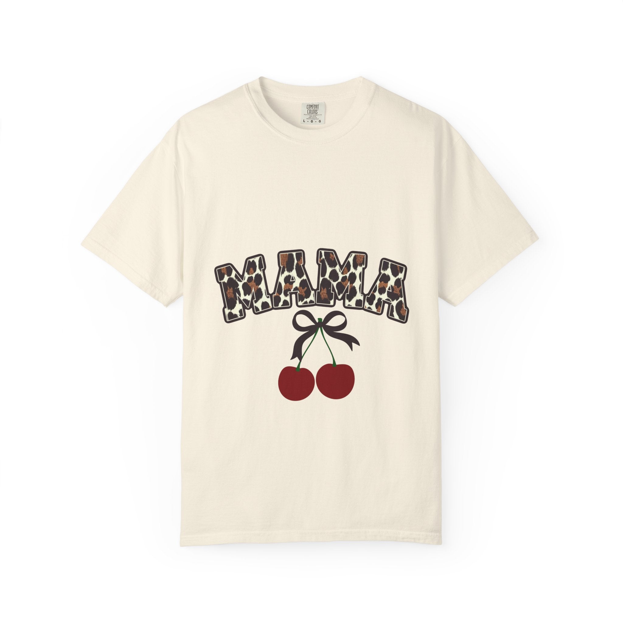 Mama Leopard Print Cherry T-Shirt