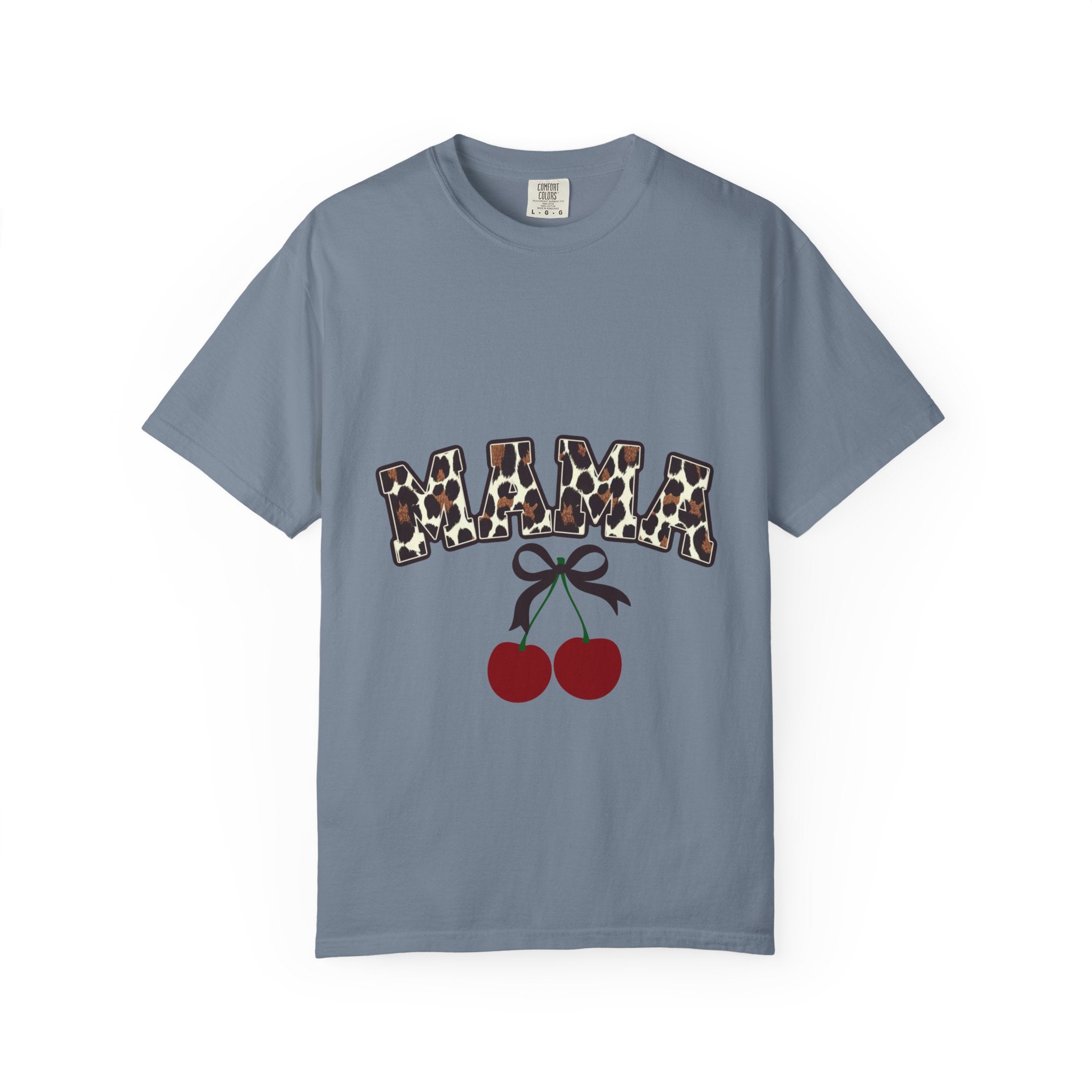 Mama Leopard Print Cherry T-Shirt