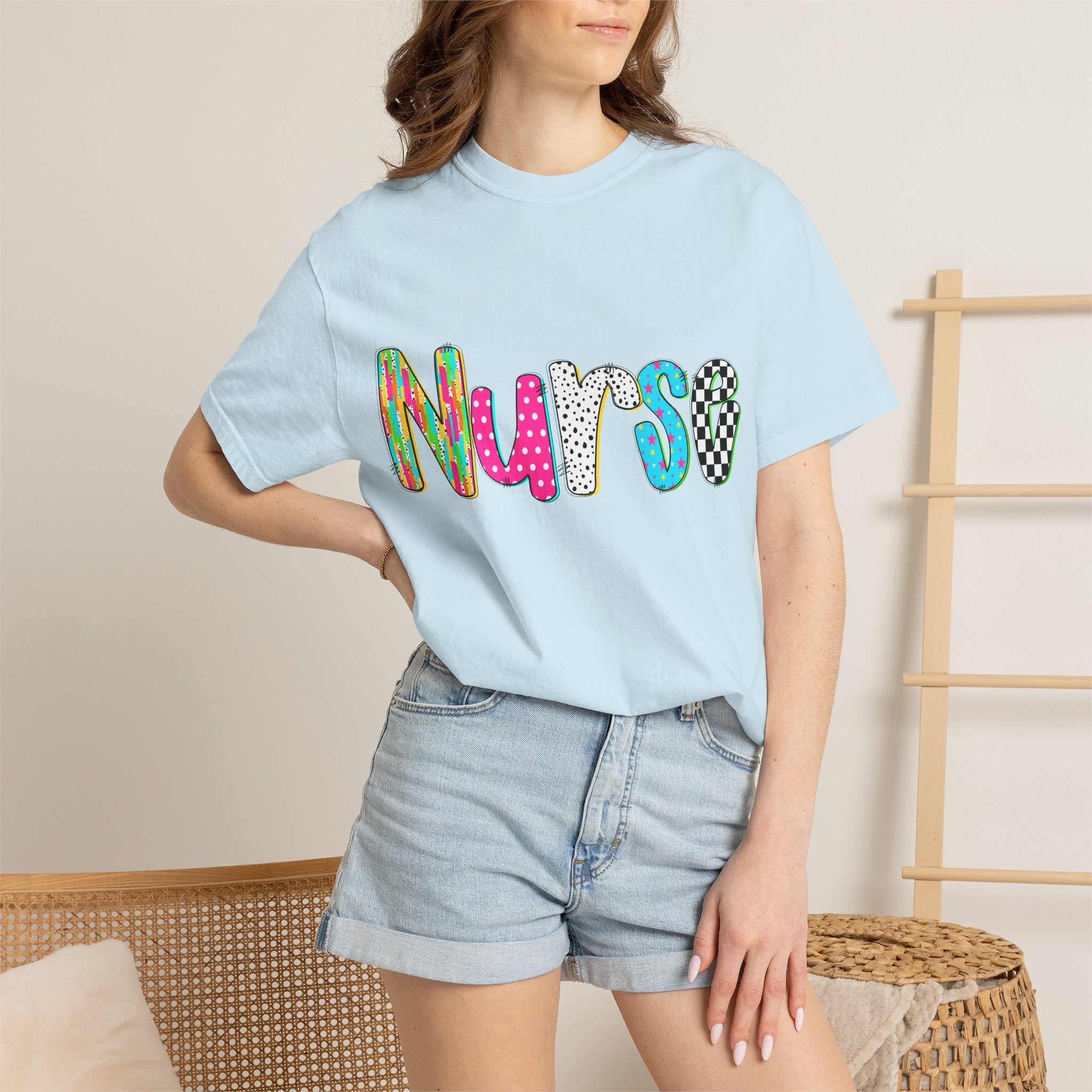 Nurse Colorful Pattern Graphic T-Shirt